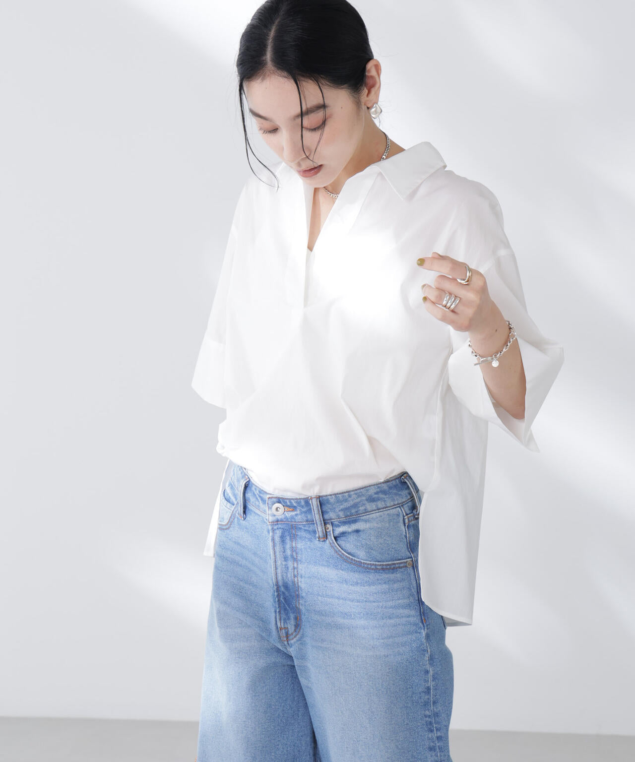 ワイドスリーブスキッパーシャツ 6695221305