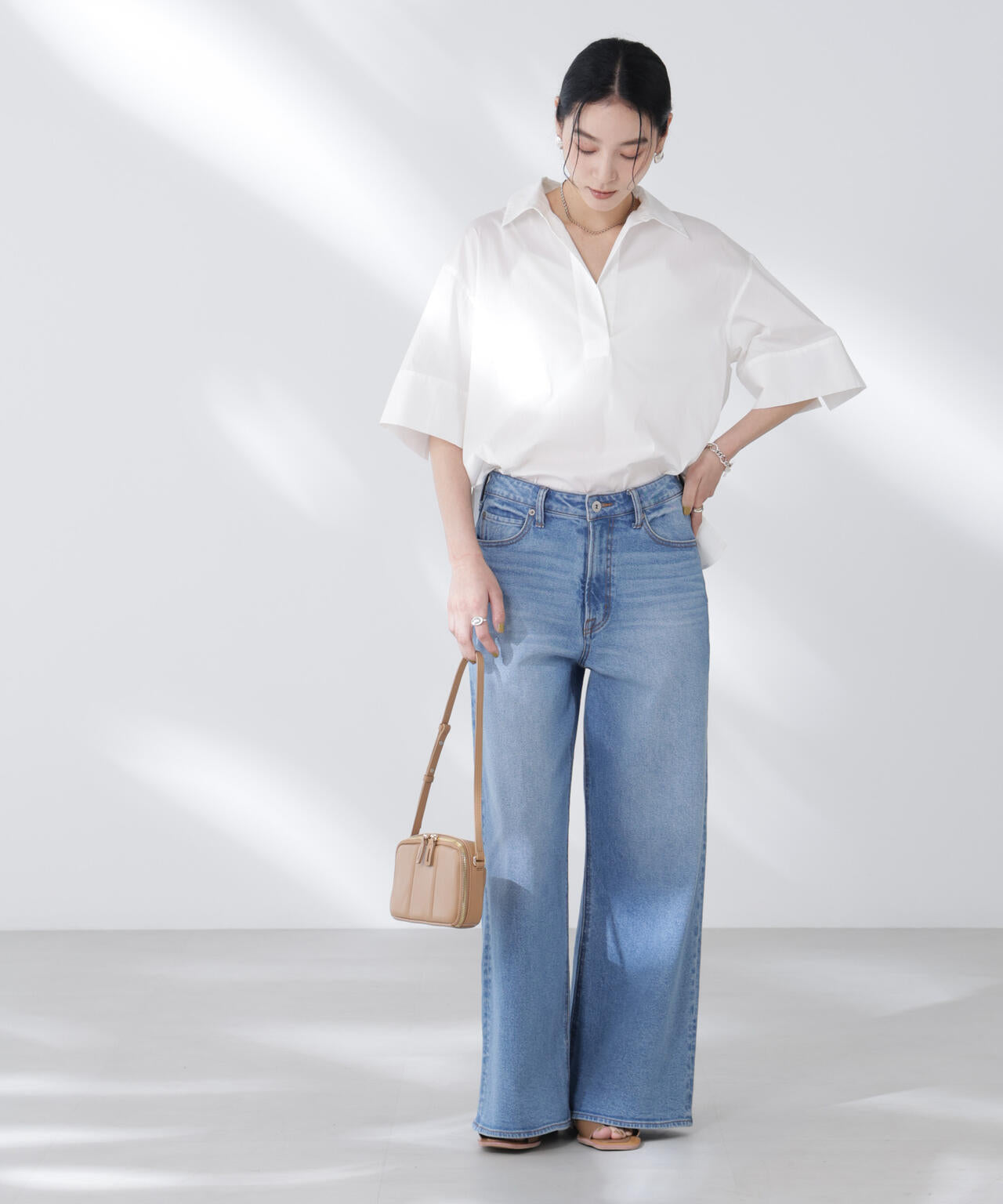 ワイドスリーブスキッパーシャツ 6695221305