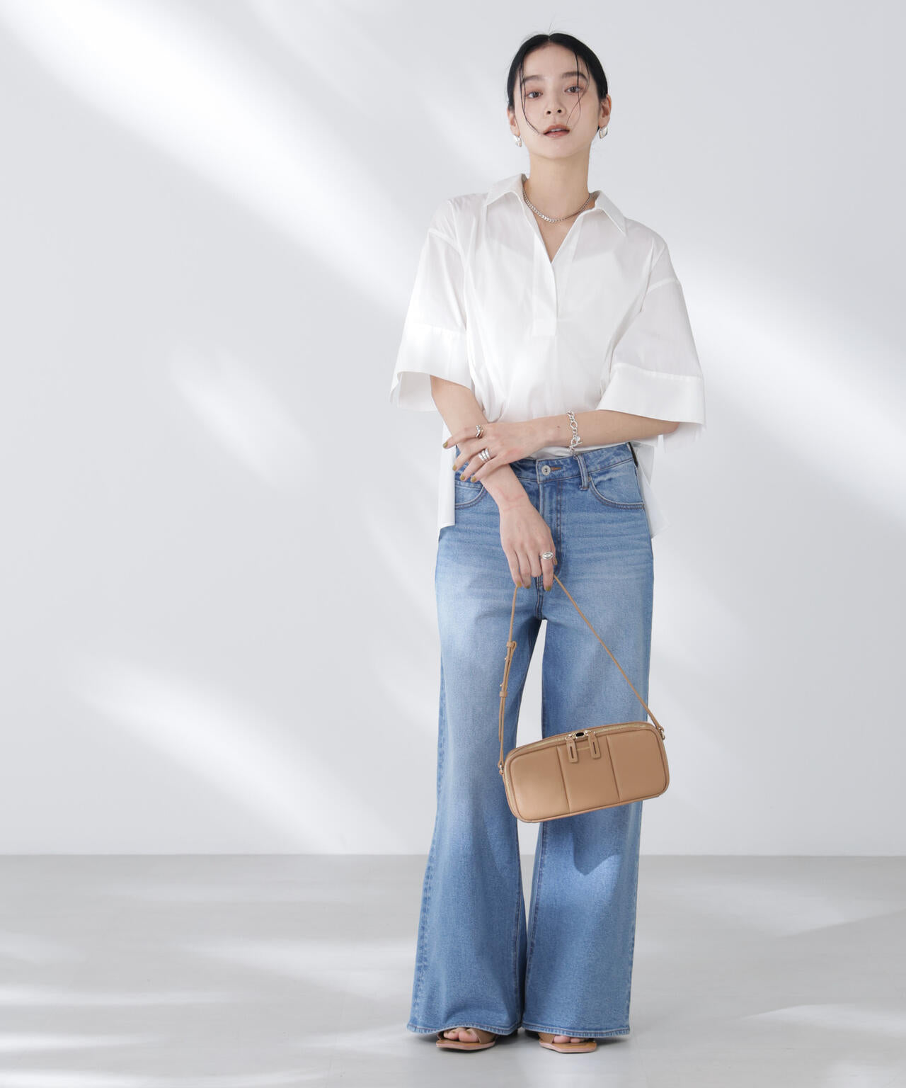 ワイドスリーブスキッパーシャツ 6695221305