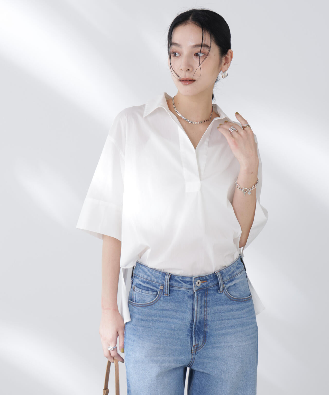 ワイドスリーブスキッパーシャツ 6695221305