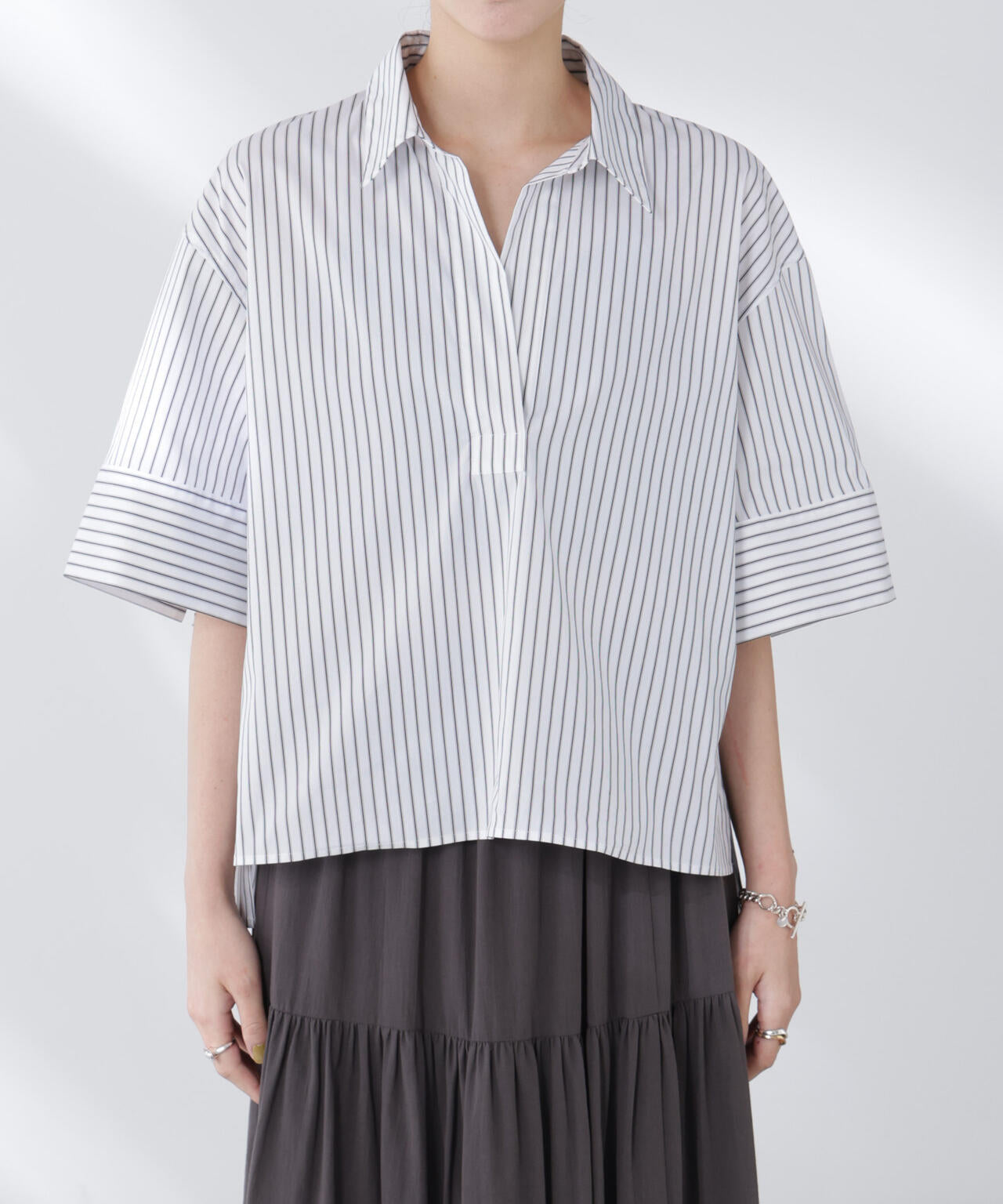 ワイドスリーブスキッパーシャツ 6695221305