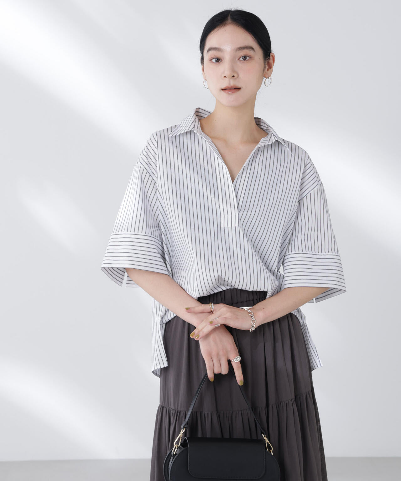 ワイドスリーブスキッパーシャツ 6695221305