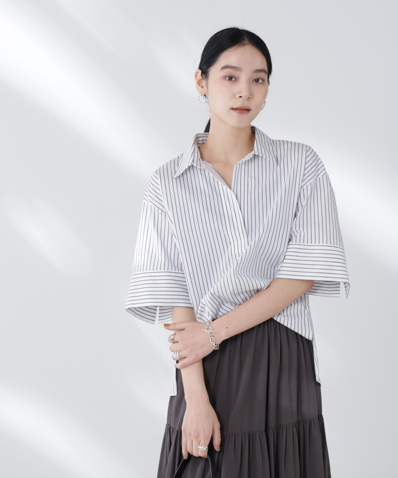 ワイドスリーブスキッパーシャツ 6695221305