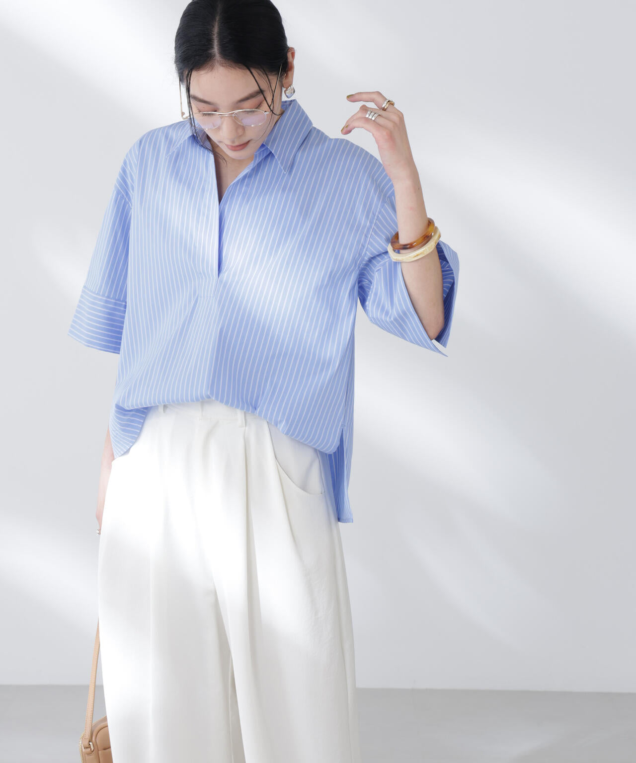 ワイドスリーブスキッパーシャツ 6695221305