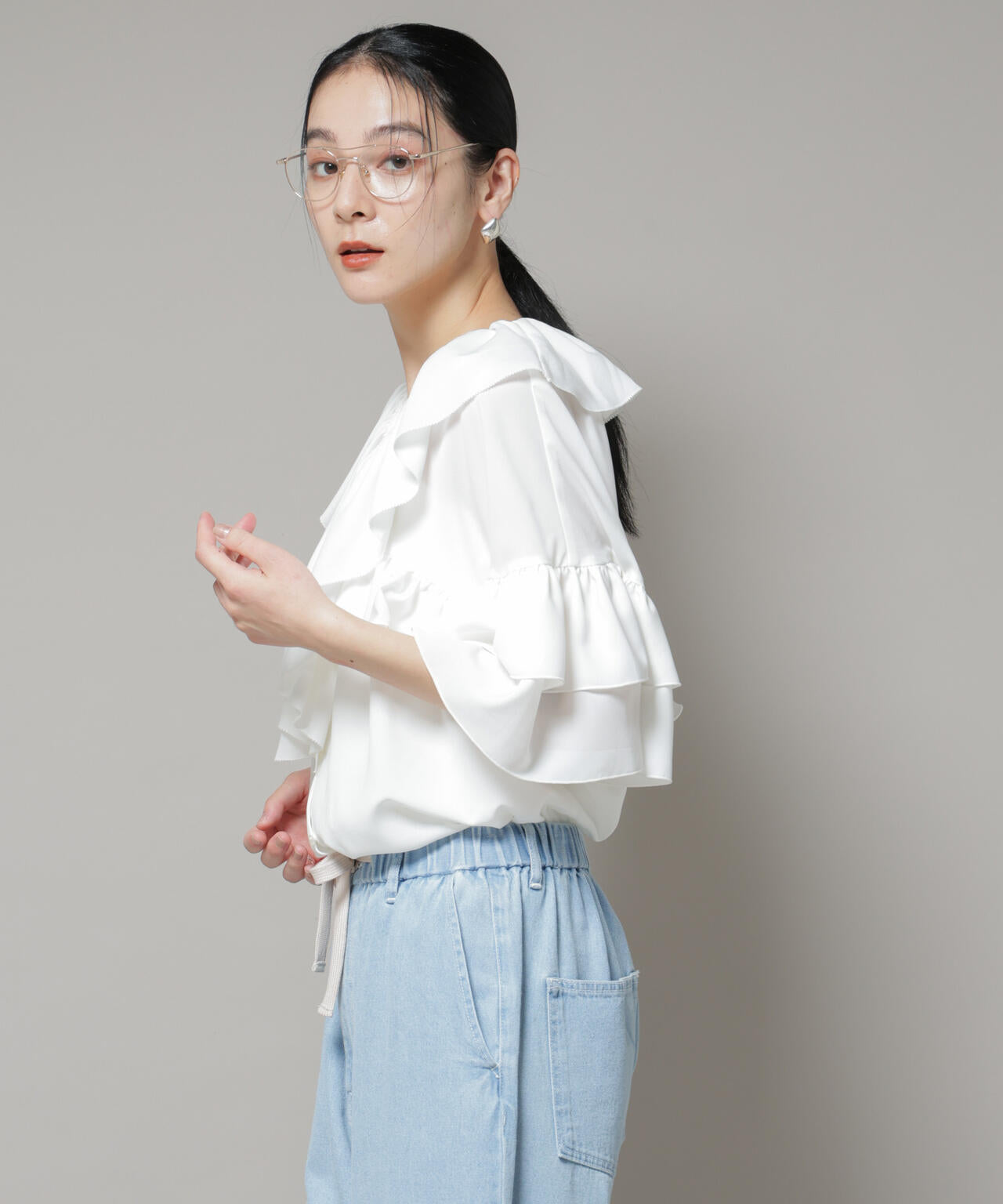 ピコフリルフレアブラウス 6695221308