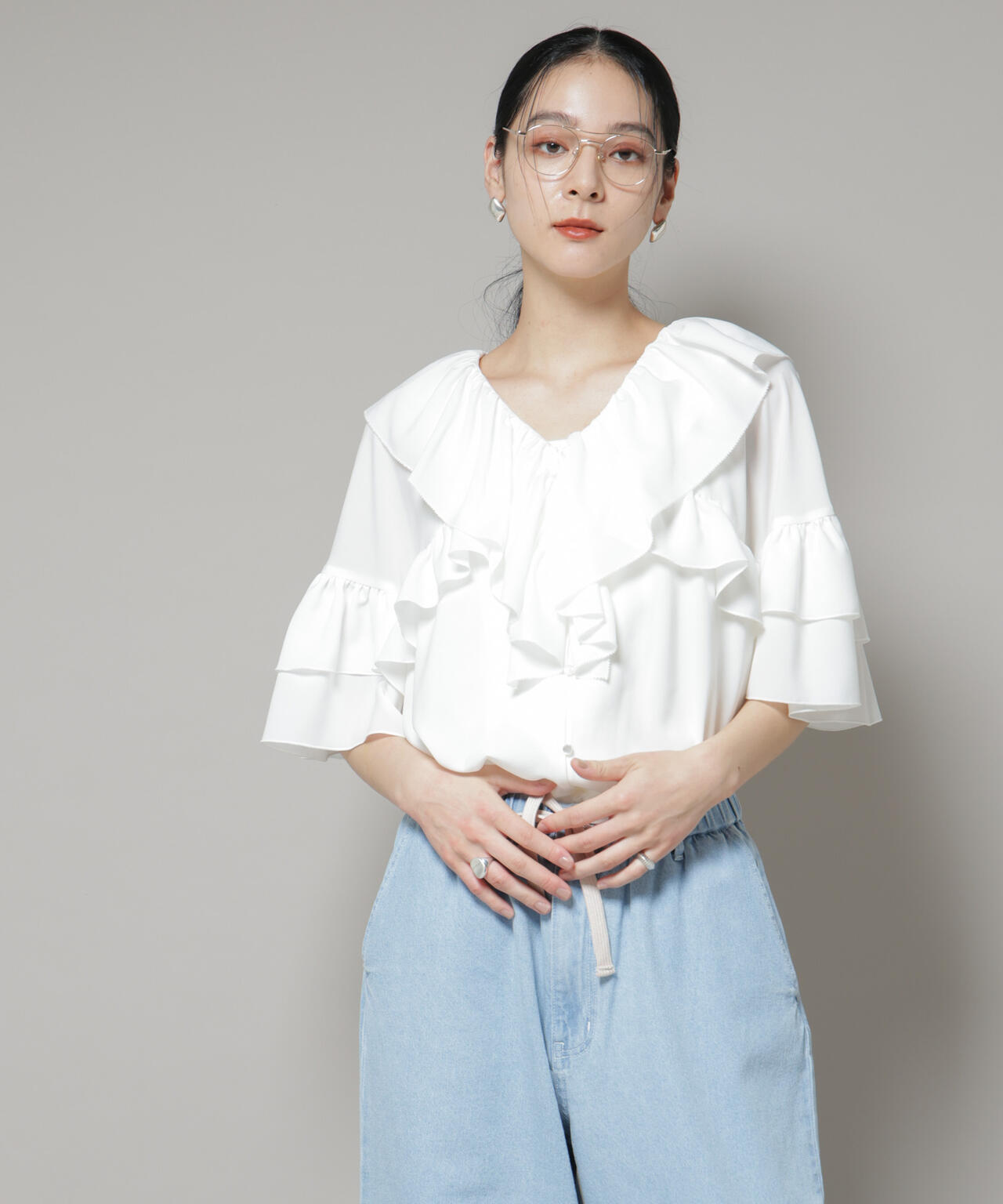 ピコフリルフレアブラウス 6695221308