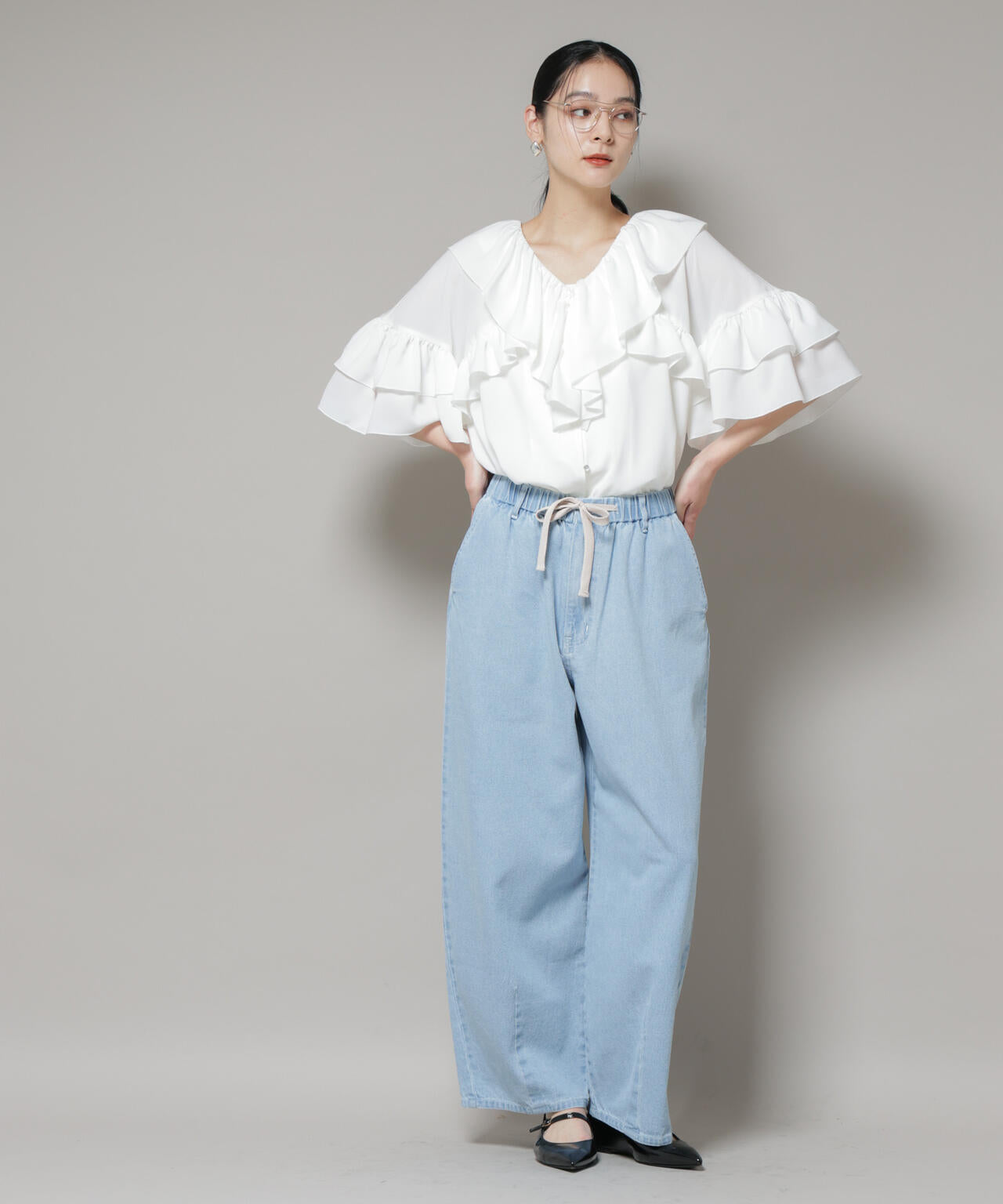 ピコフリルフレアブラウス 6695221308