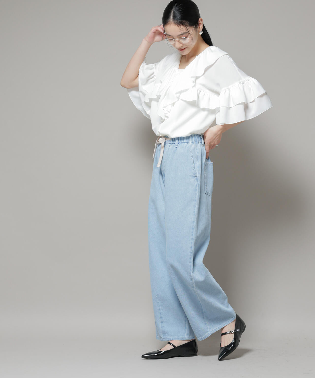 ピコフリルフレアブラウス 6695221308