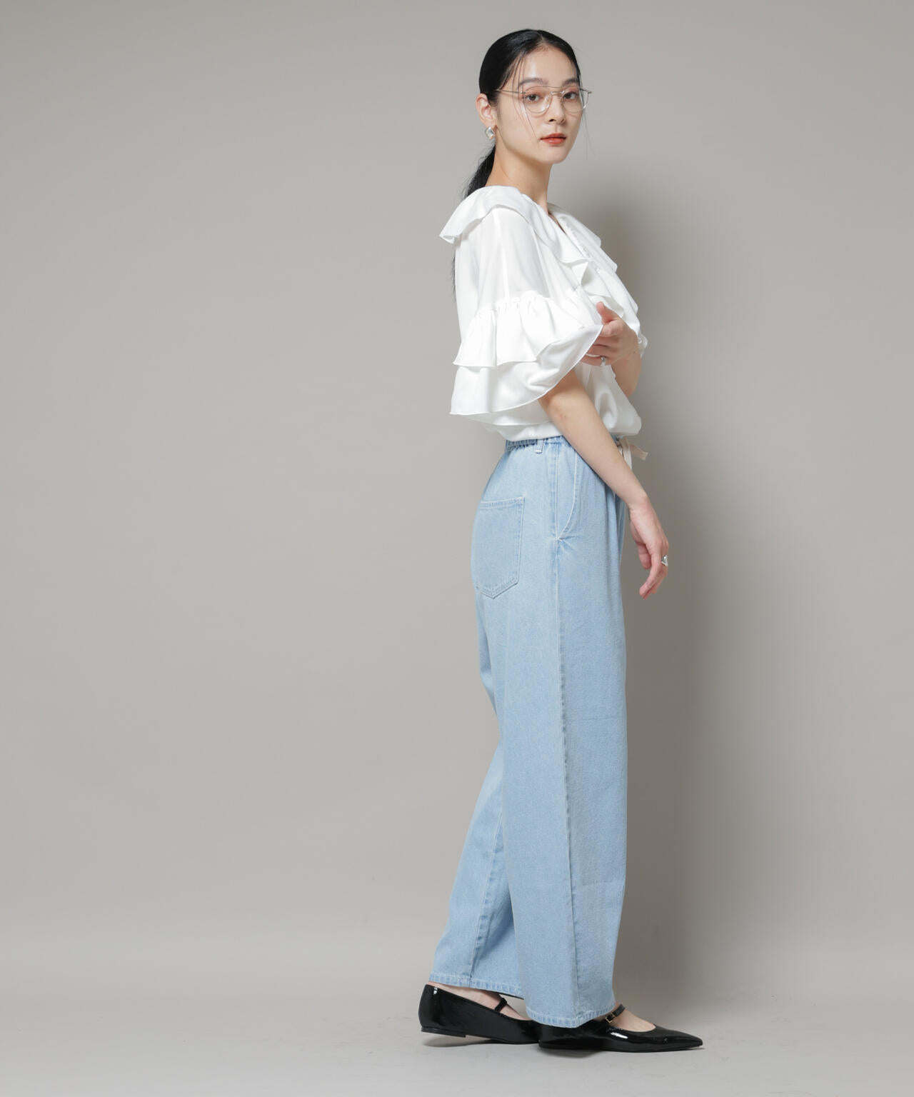 ピコフリルフレアブラウス 6695221308