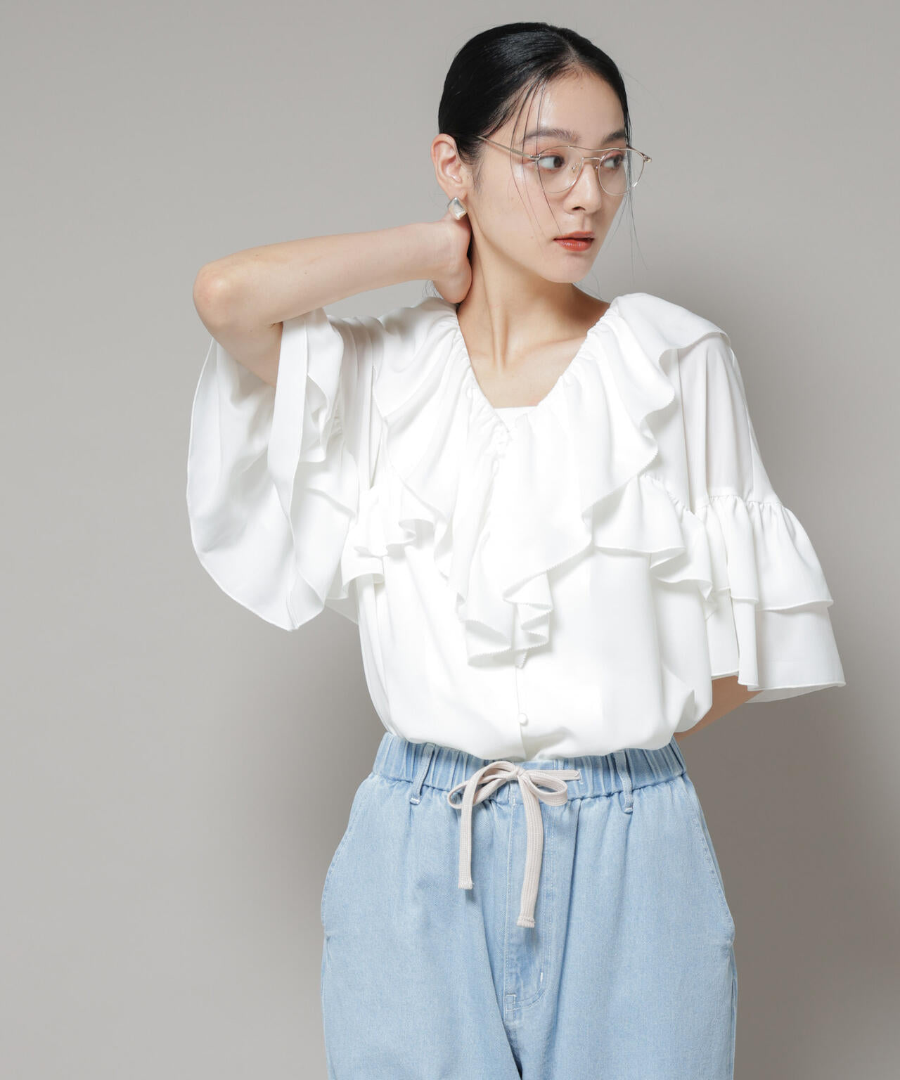 ピコフリルフレアブラウス 6695221308