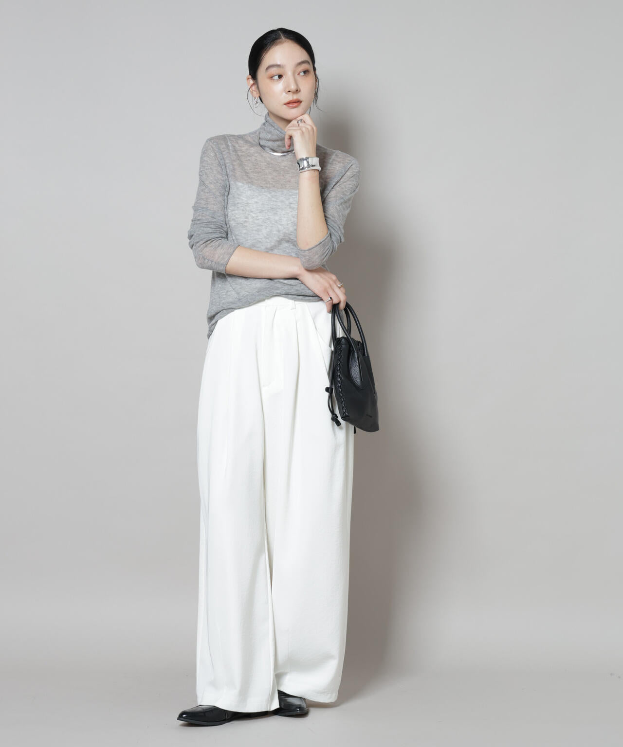 スイビウールタートルネックニットプルオーバー 6695222300