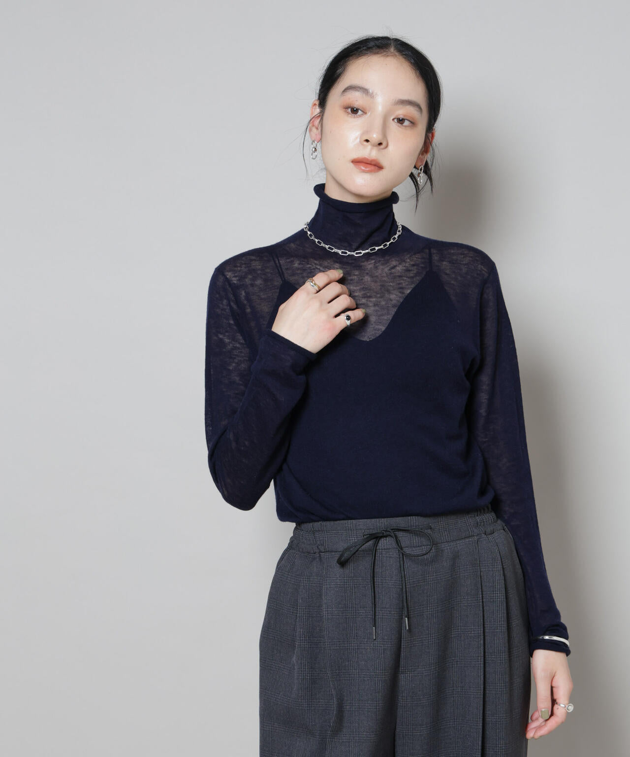 スイビウールタートルネックニットプルオーバー 6695222300