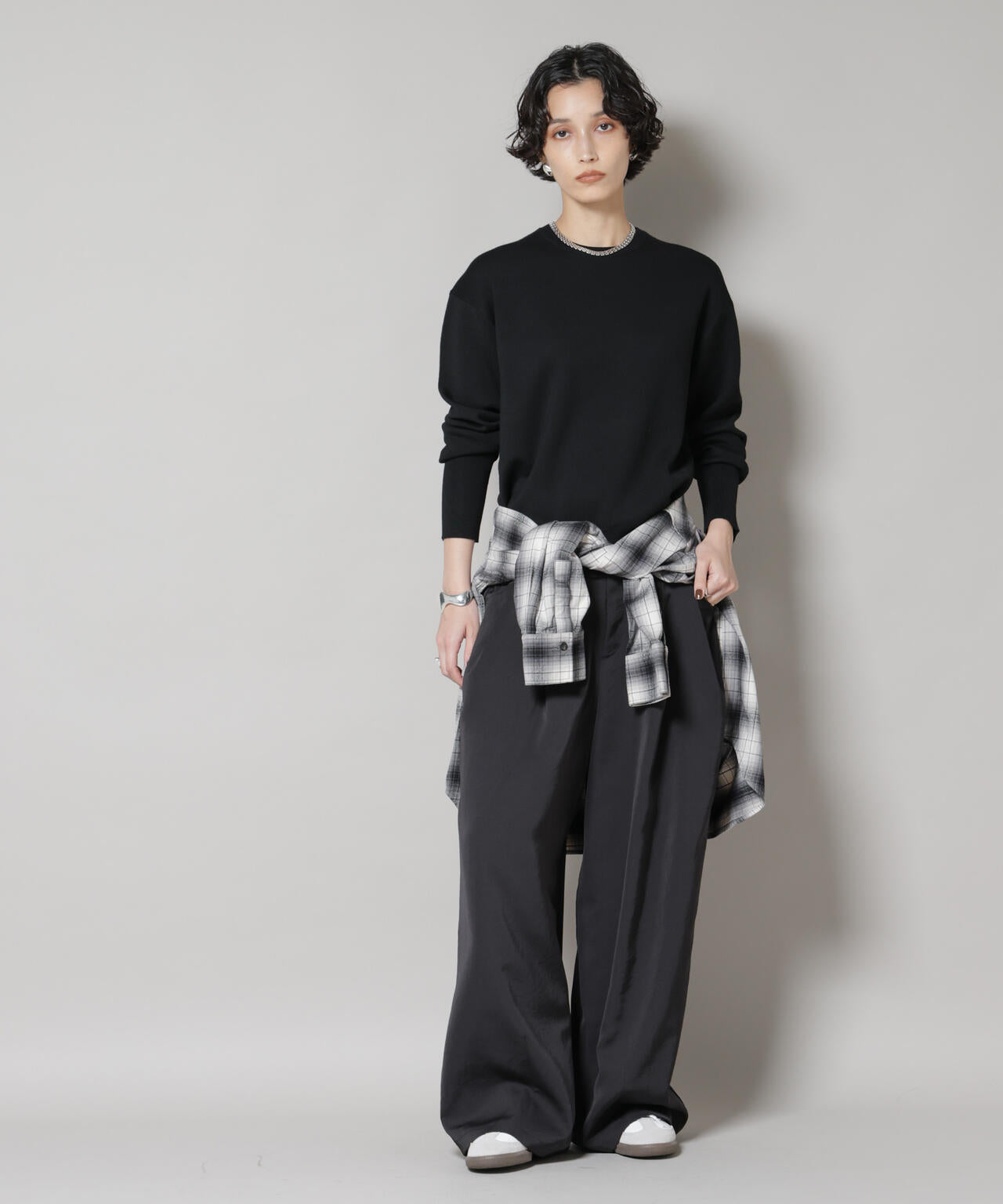 毛玉レスニットスムースクルーネックプルオーバー 6695222302