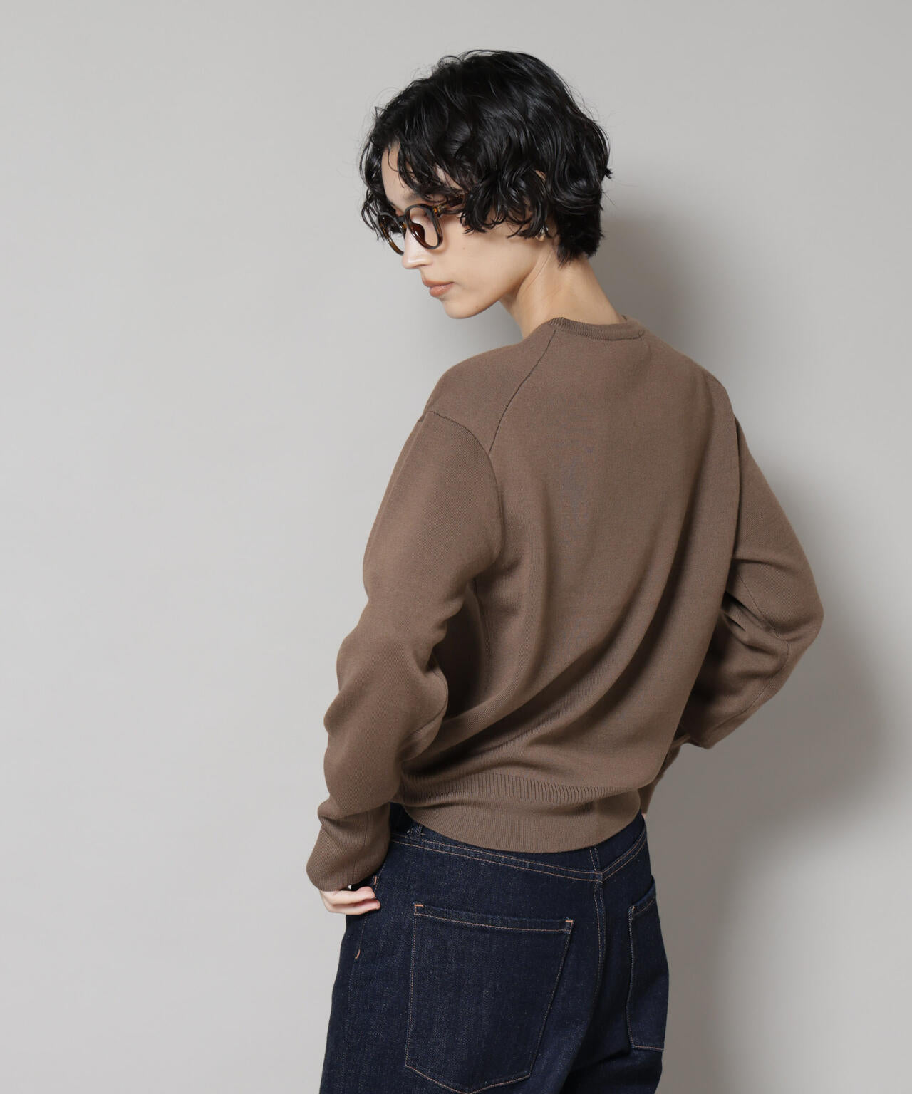 毛玉レスニットスムースクルーネックプルオーバー 6695222302