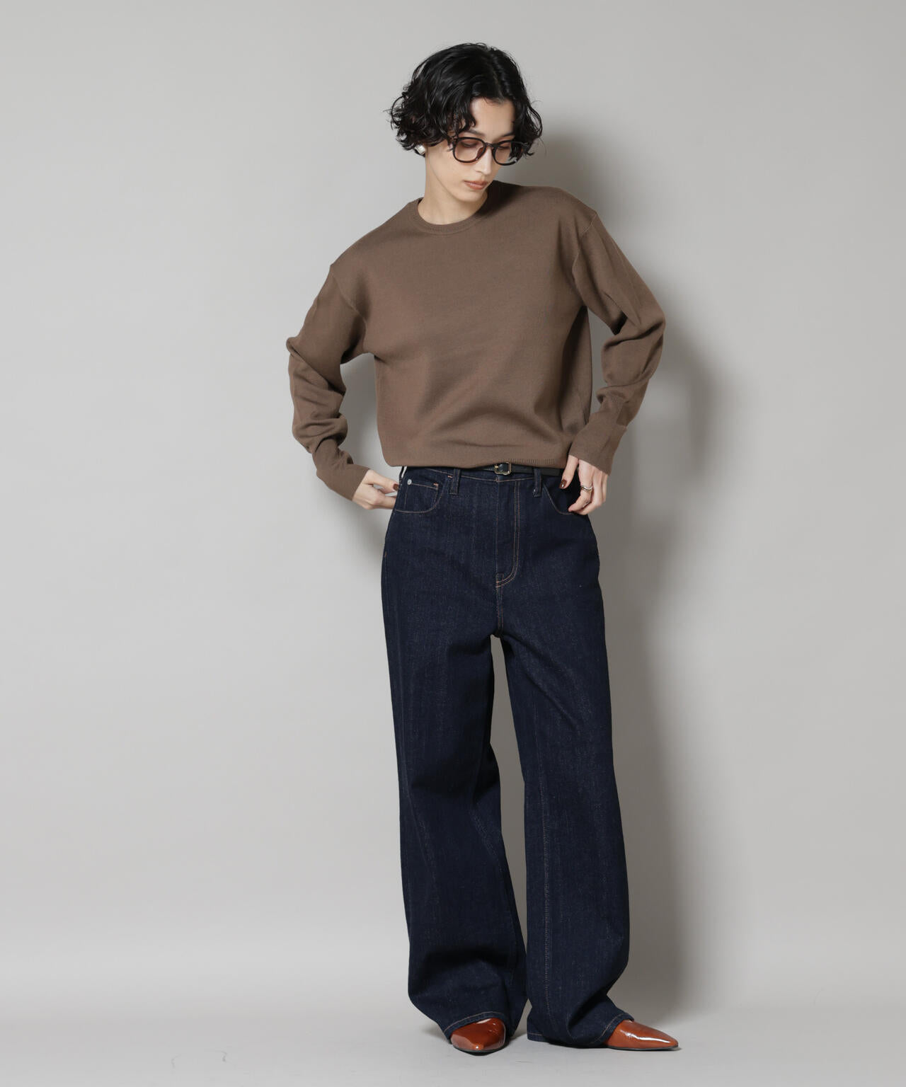 毛玉レスニットスムースクルーネックプルオーバー 6695222302