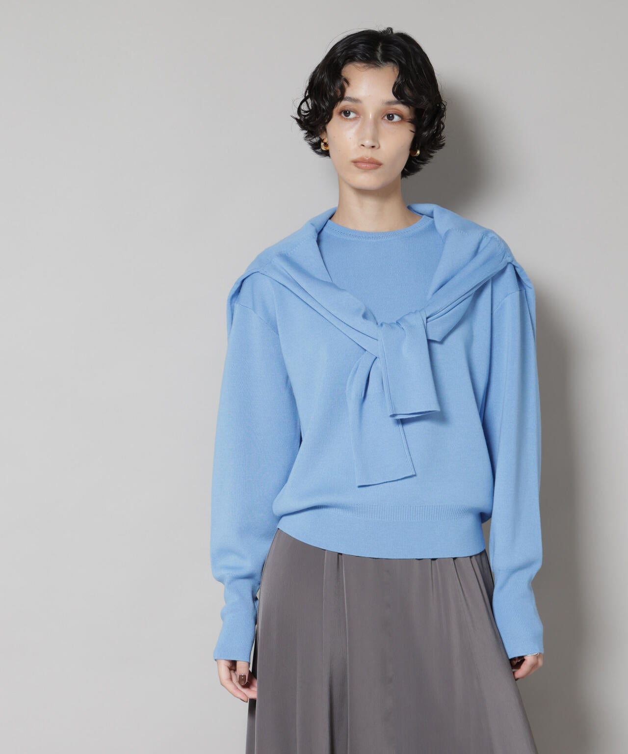 毛玉レスニットスムースクルーネックプルオーバー 6695222302