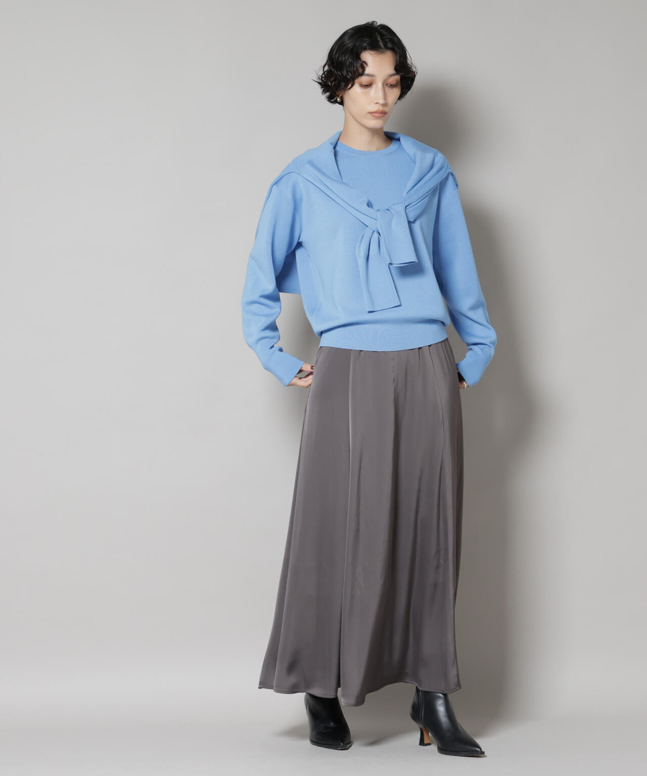 毛玉レスニットスムースクルーネックプルオーバー 6695222302