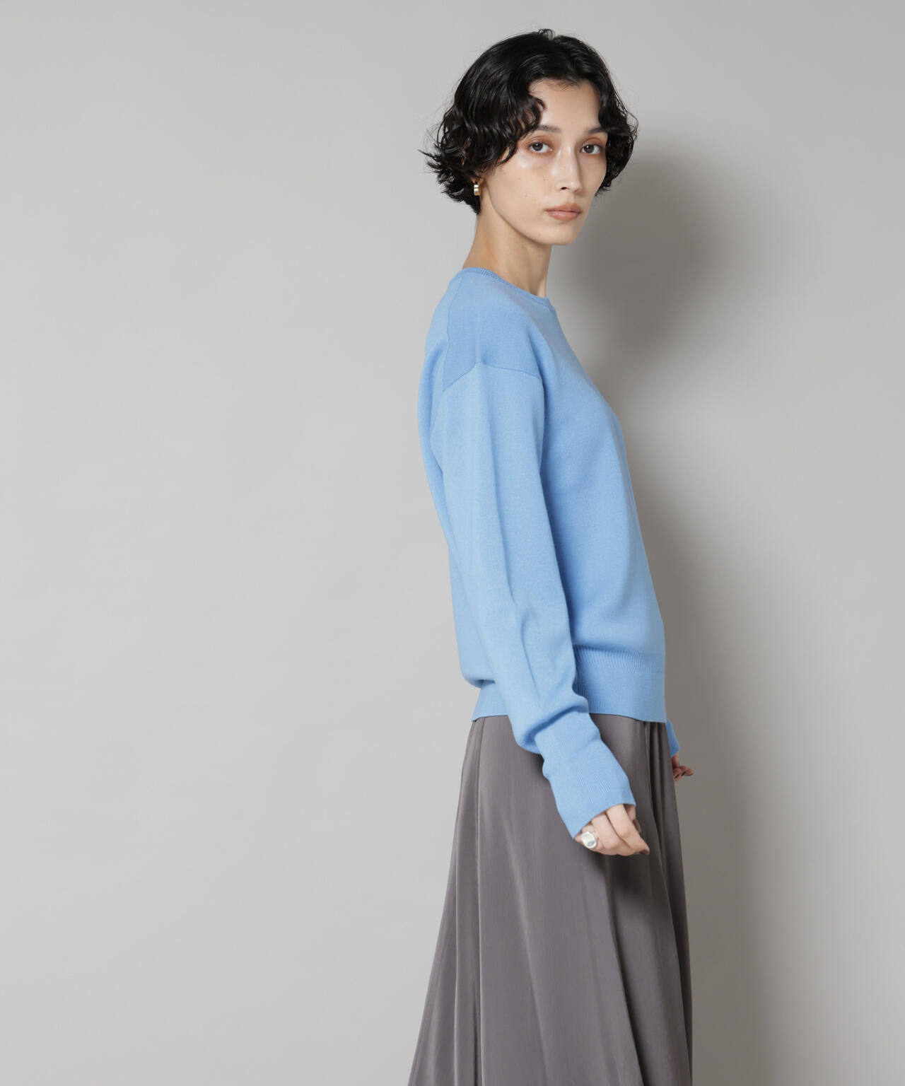 毛玉レスニットスムースクルーネックプルオーバー 6695222302