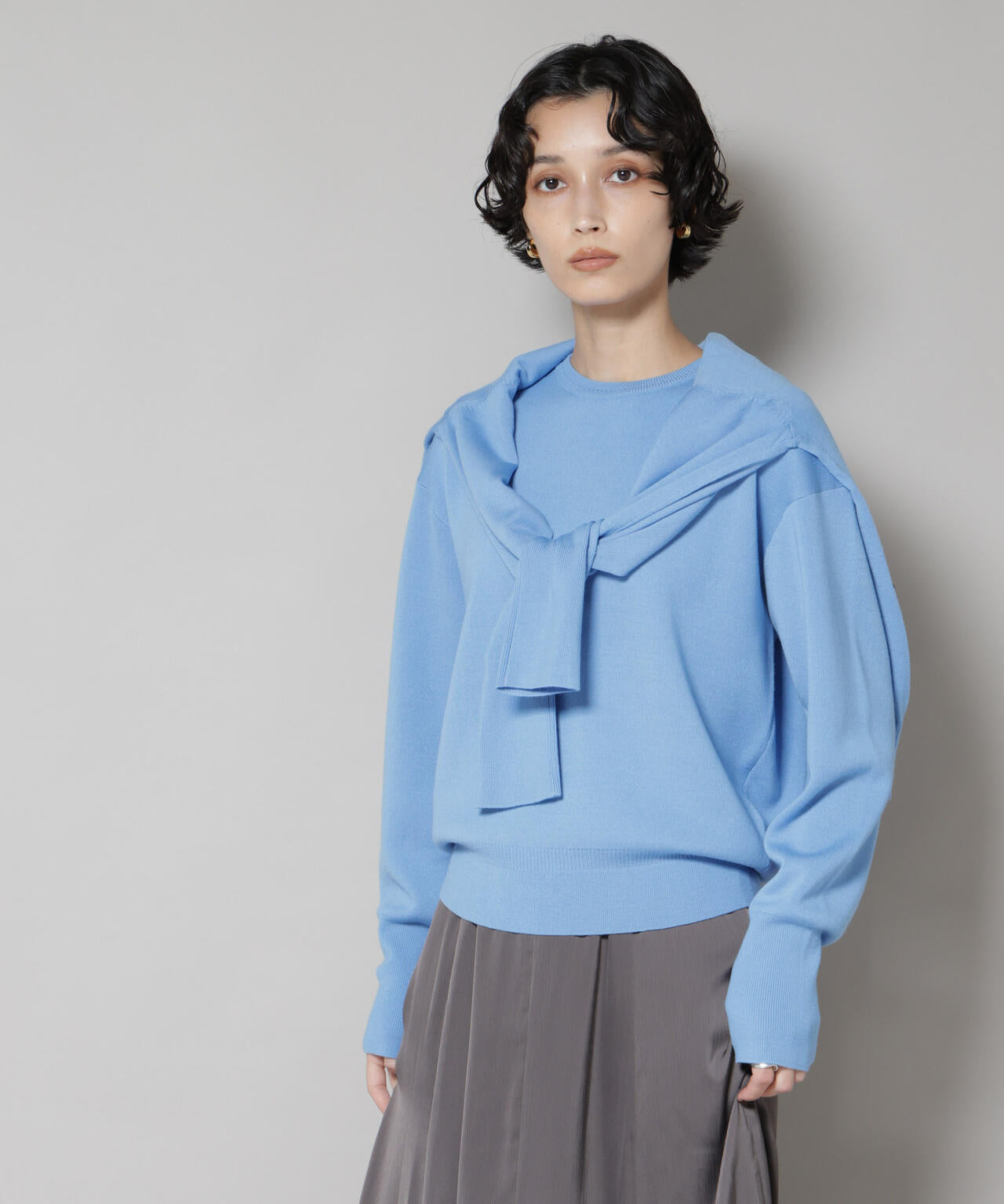 毛玉レスニットスムースクルーネックプルオーバー 6695222302