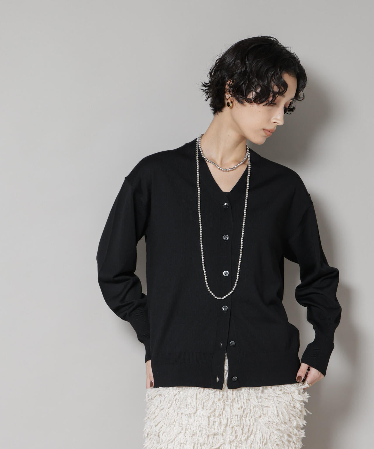 毛玉レスニット2wayカシュクールカーディガン 6695222303