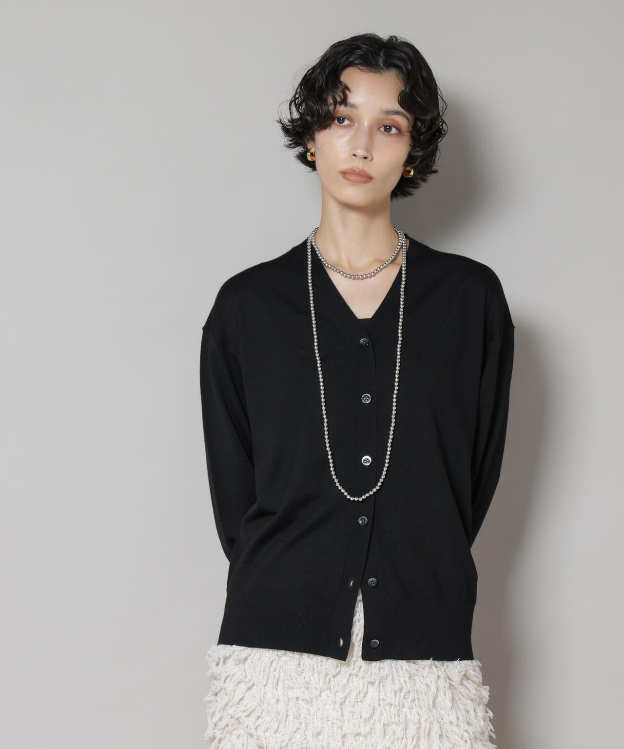 毛玉レスニット2wayカシュクールカーディガン 6695222303