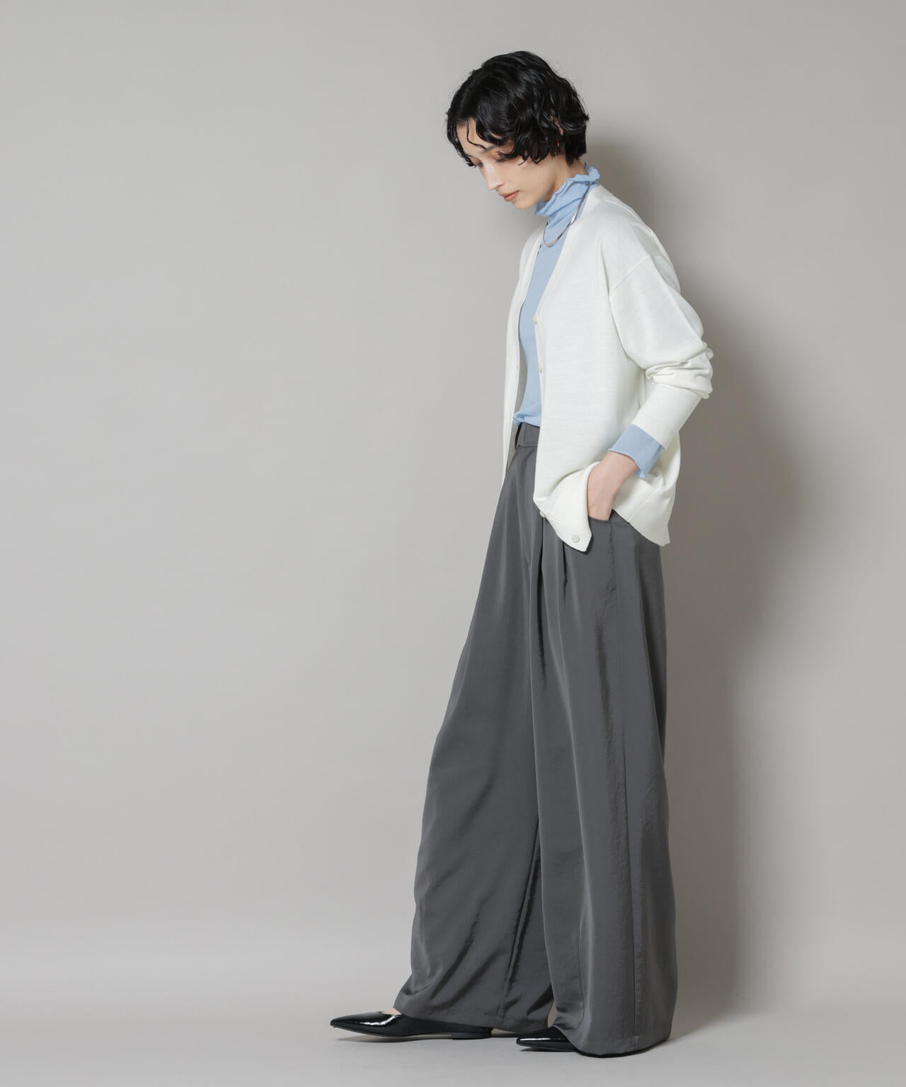 毛玉レスニット2wayカシュクールカーディガン 6695222303