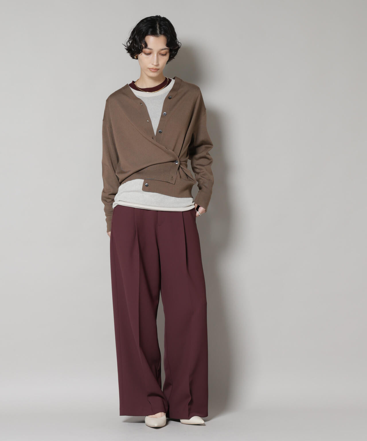 毛玉レスニット2wayカシュクールカーディガン 6695222303