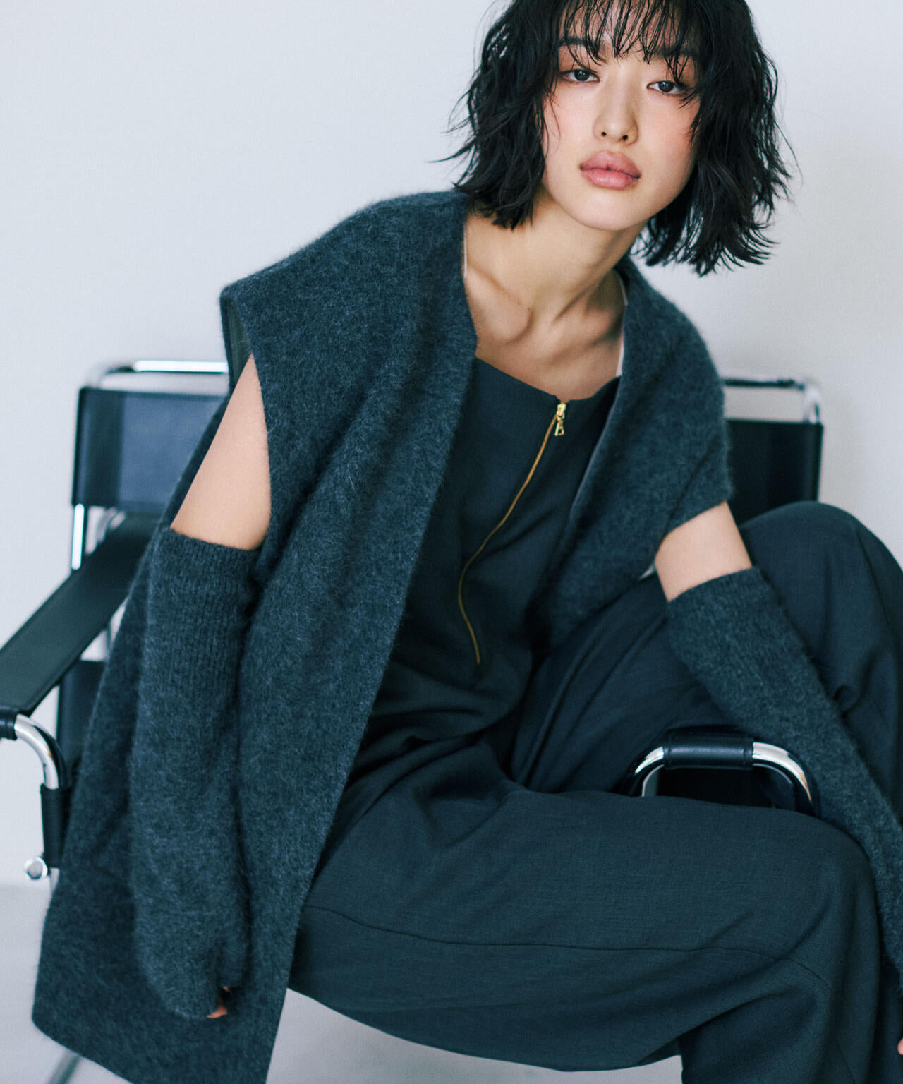 YONFA⭐︎ウールカシミヤリバージレ (charcoal gray) YONFA⭐︎ウールカシミヤリバージレ (charcoal gray)