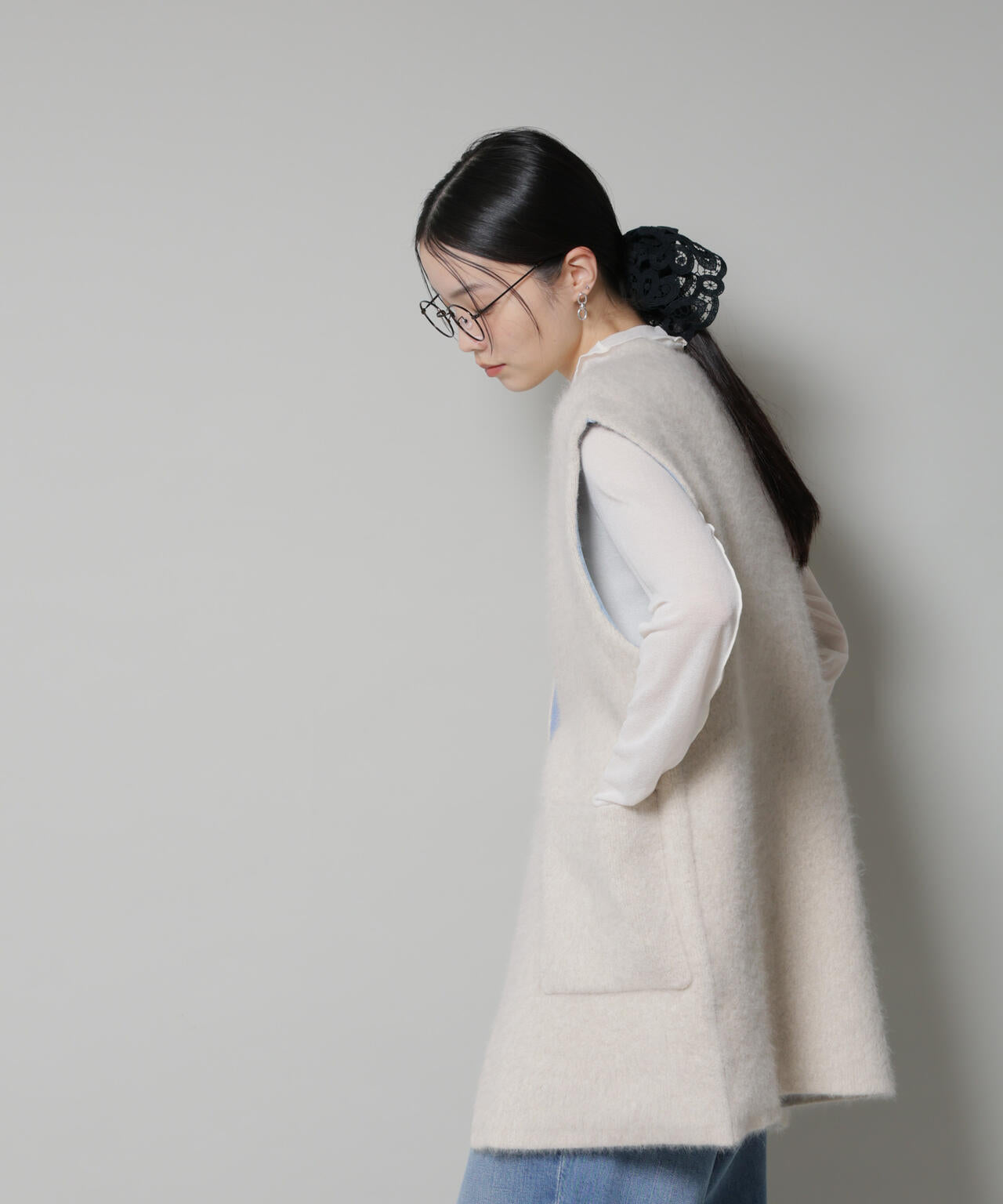 ウォッシャブルフォックスリバーニットジレ 6695222307