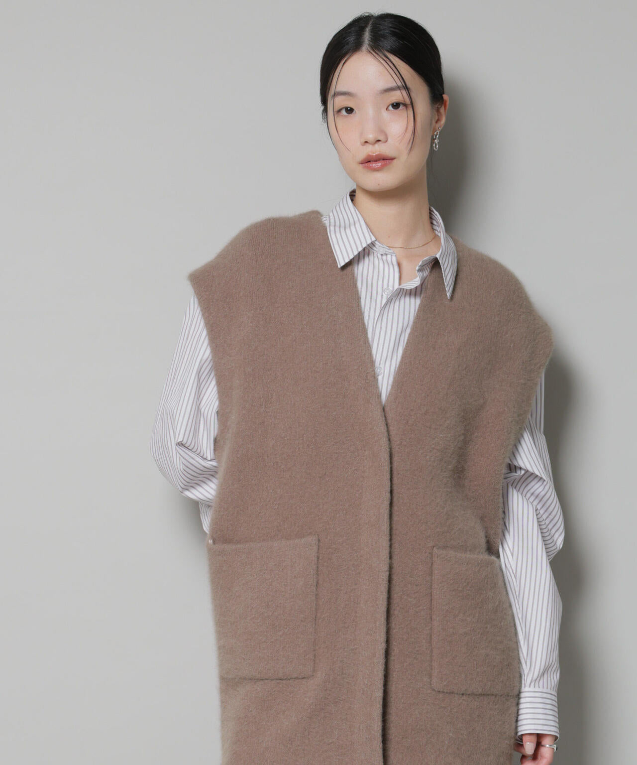 ウォッシャブルフォックスリバーニットジレ 6695222307