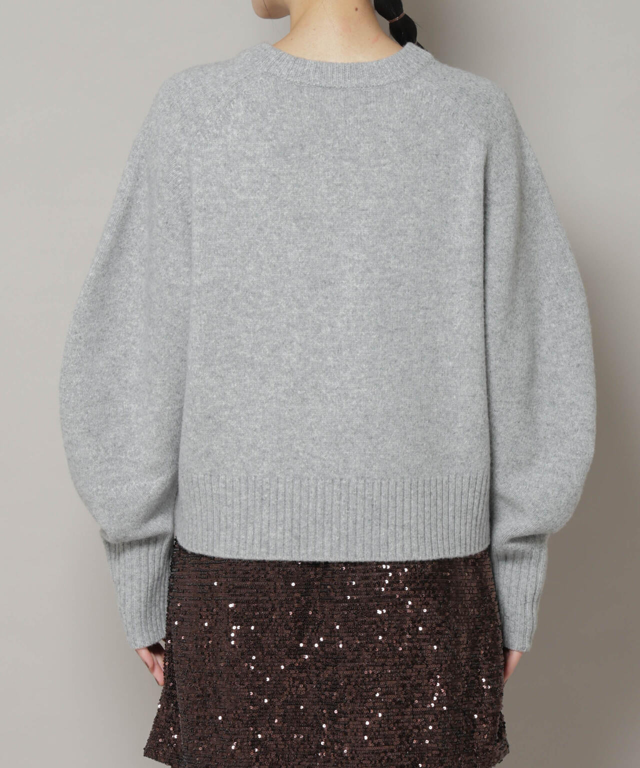 AQUAウールカシミヤクルーネックニットプルオーバー 6695222310