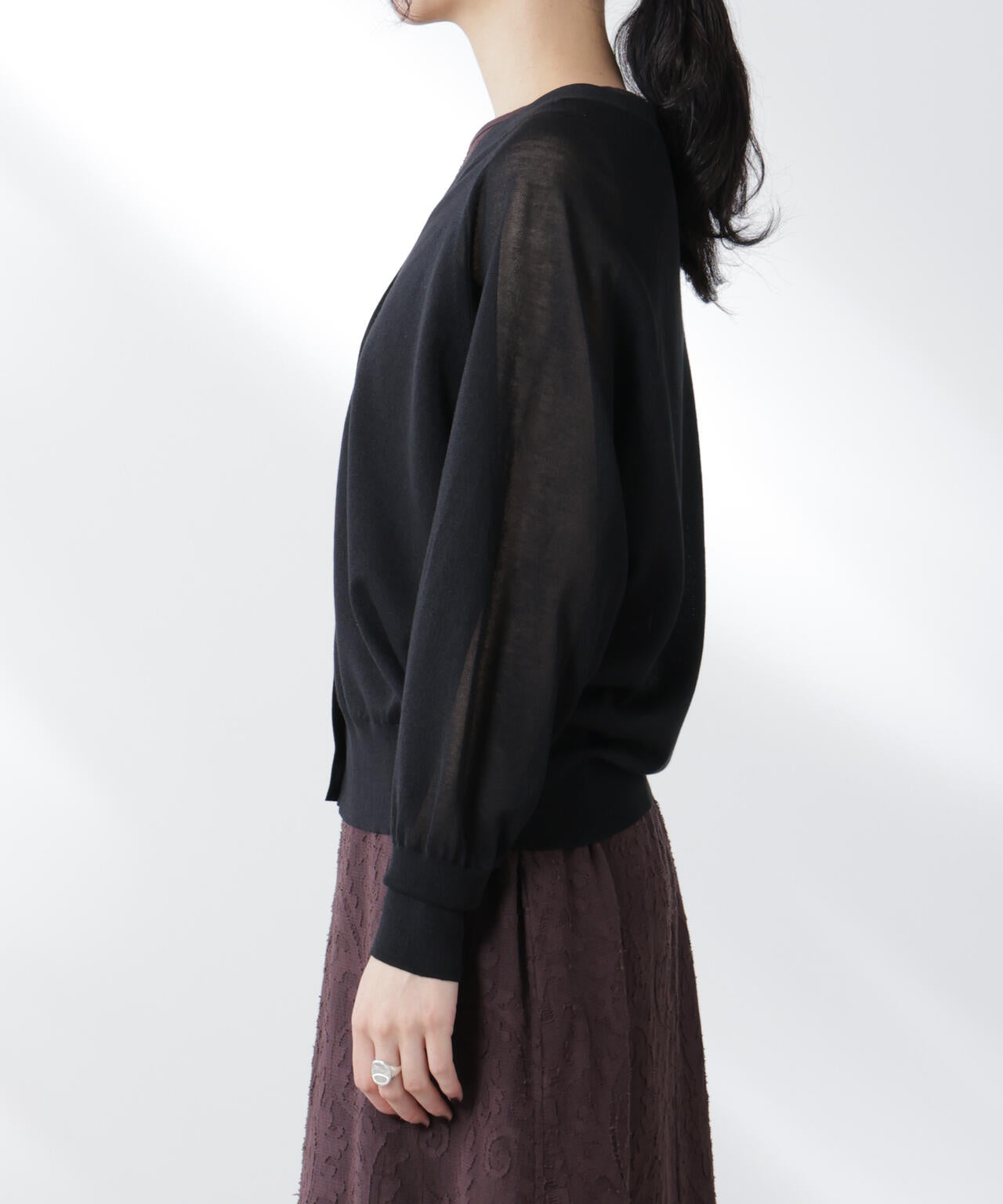 コットンスパークシアーVネックカーディガン 6695222312