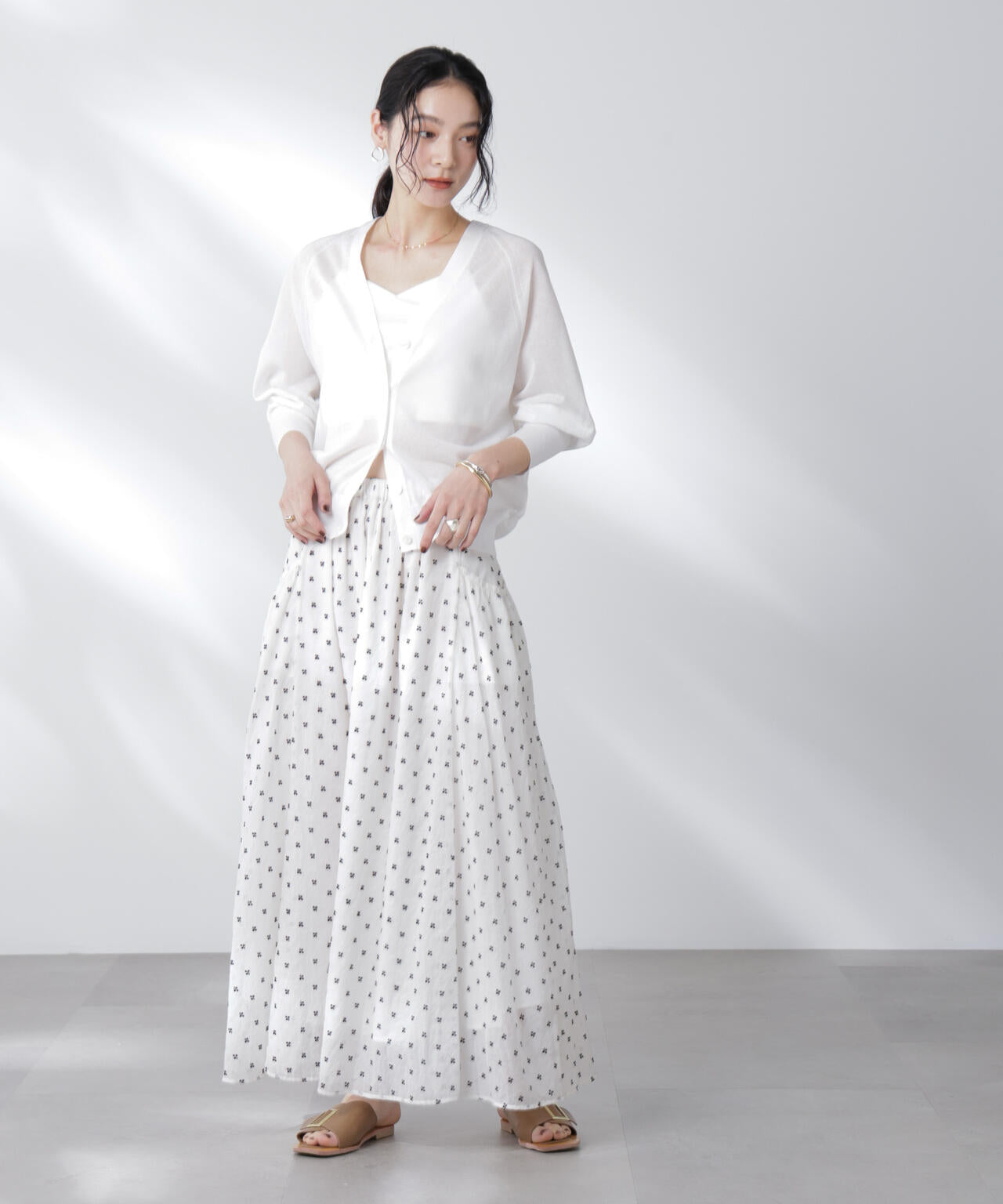 コットンスパークシアーVネックカーディガン 6695222312