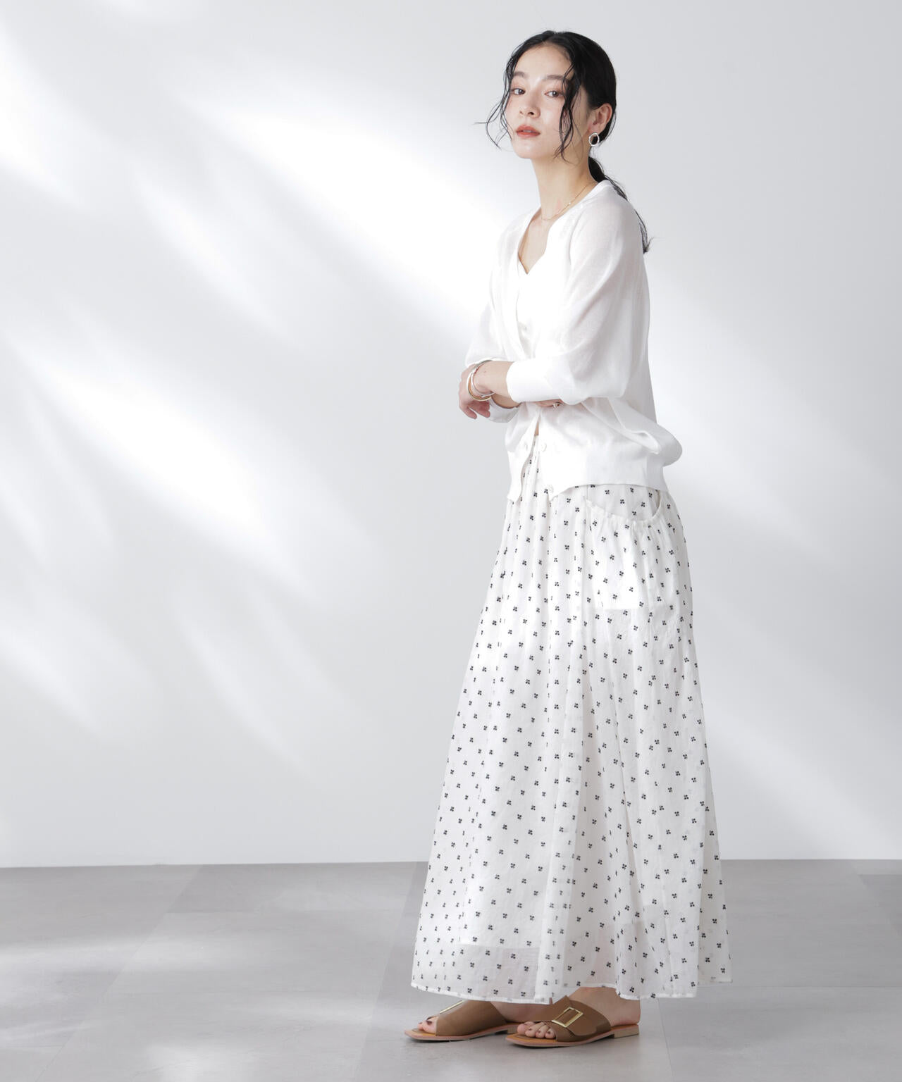 コットンスパークシアーVネックカーディガン 6695222312