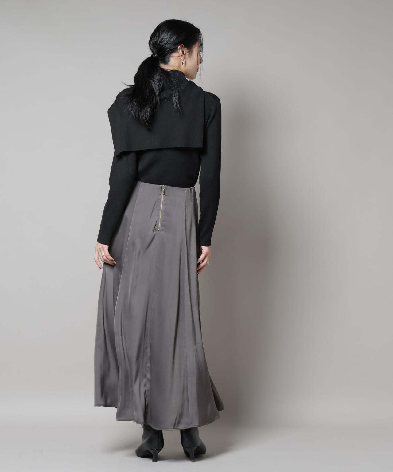 CICA&UVカット加工クルーネックリブニット 6695222313