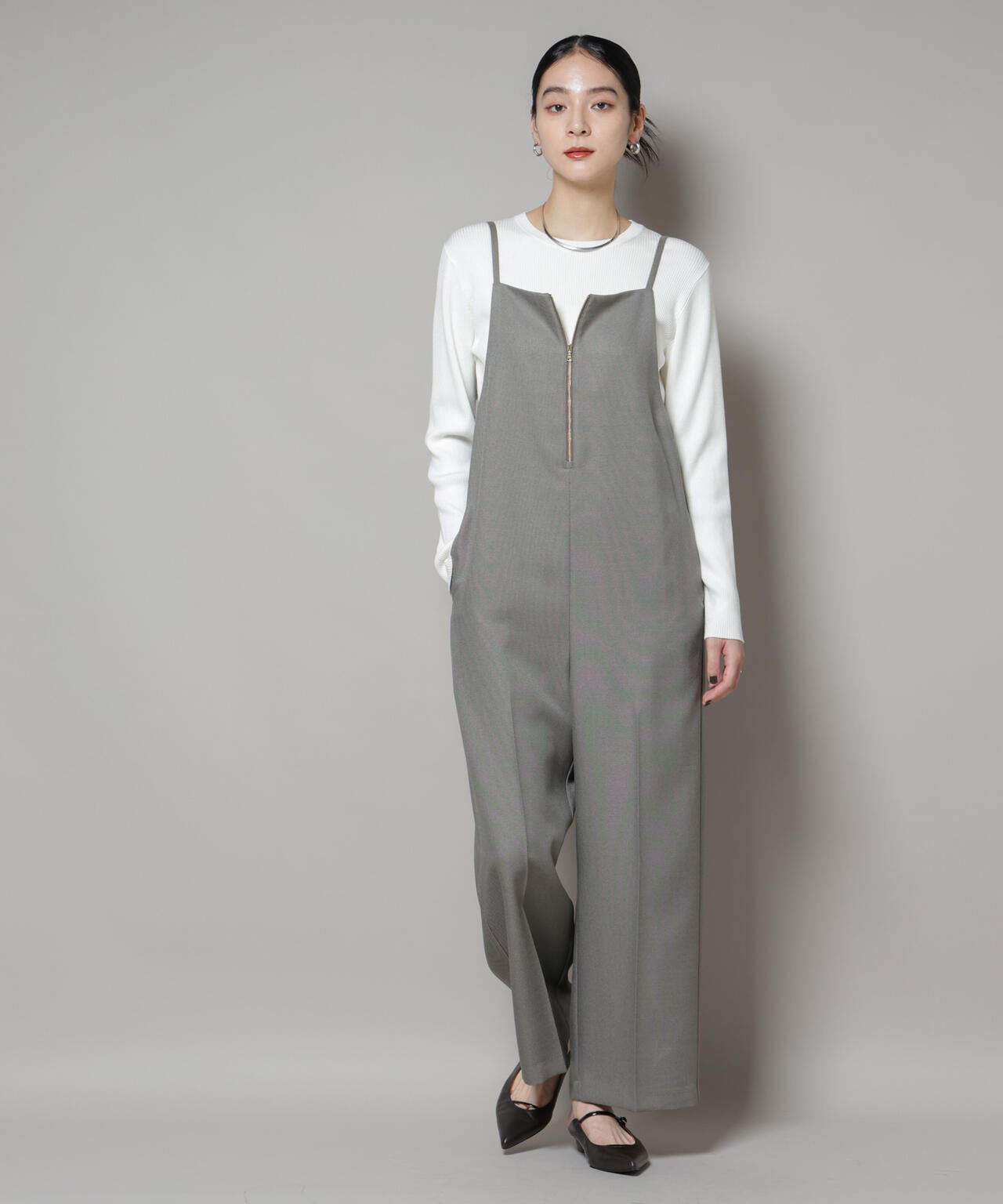CICA&UVカット加工クルーネックリブニット 6695222313