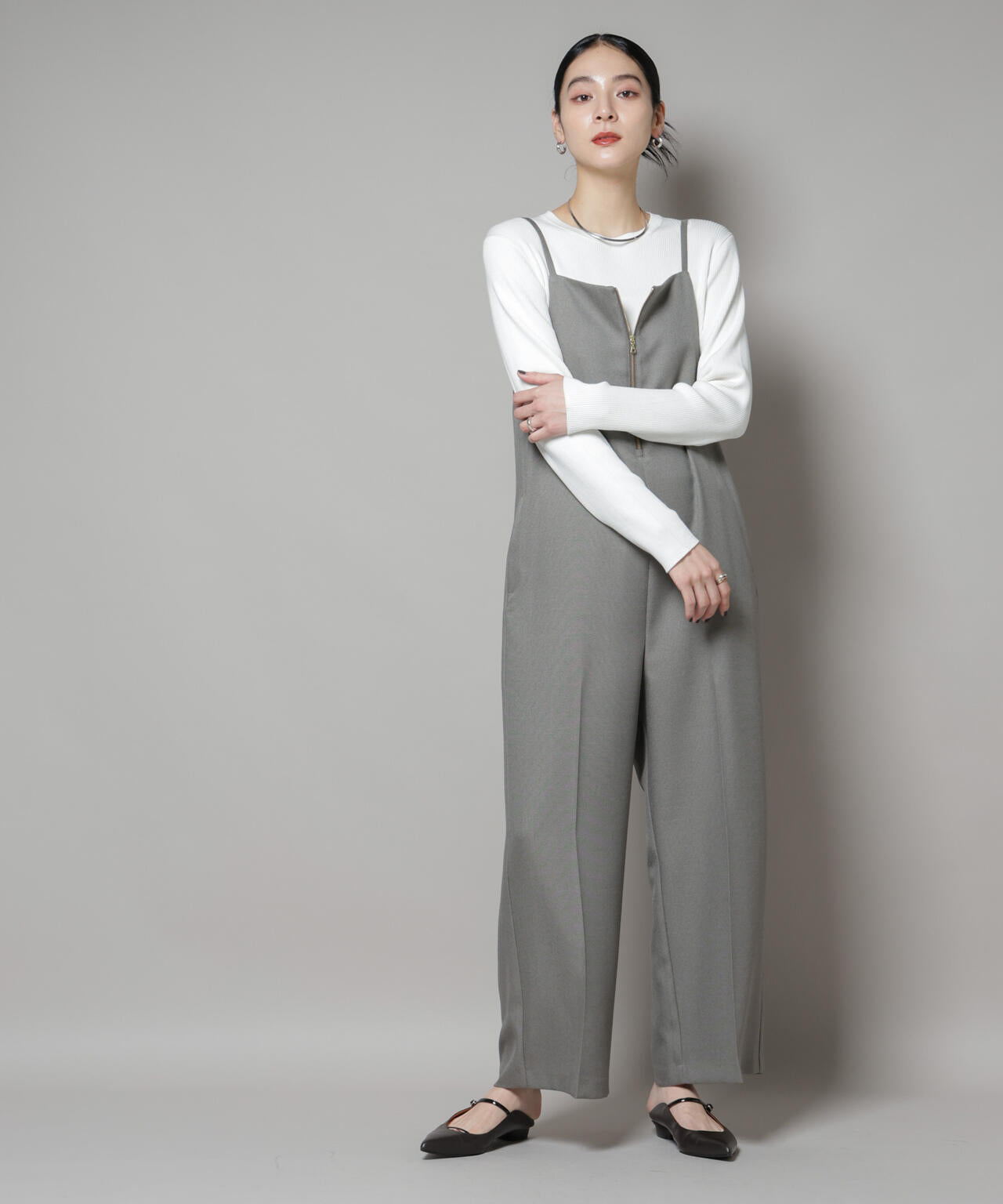 CICA&UVカット加工クルーネックリブニット 6695222313