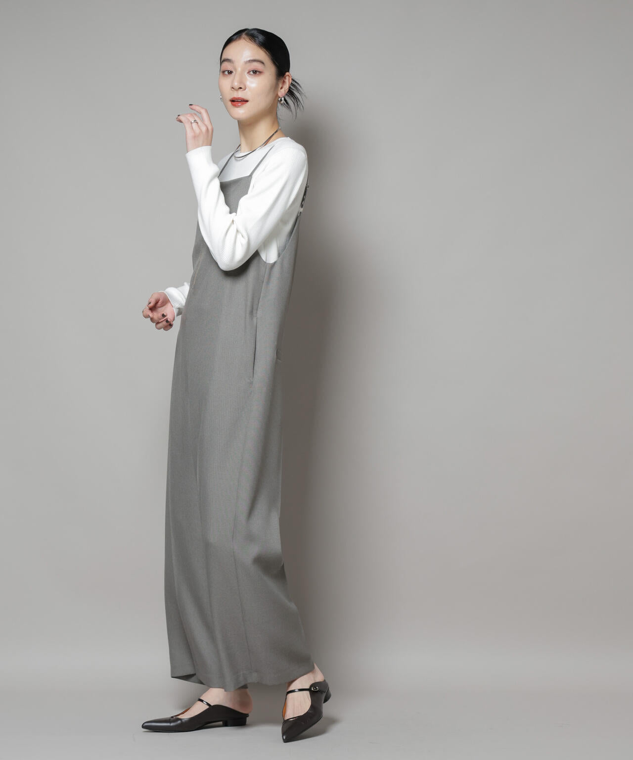 CICA&UVカット加工クルーネックリブニット 6695222313