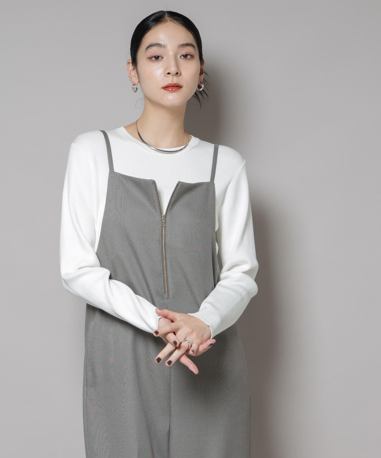 CICA&UVカット加工クルーネックリブニット 6695222313