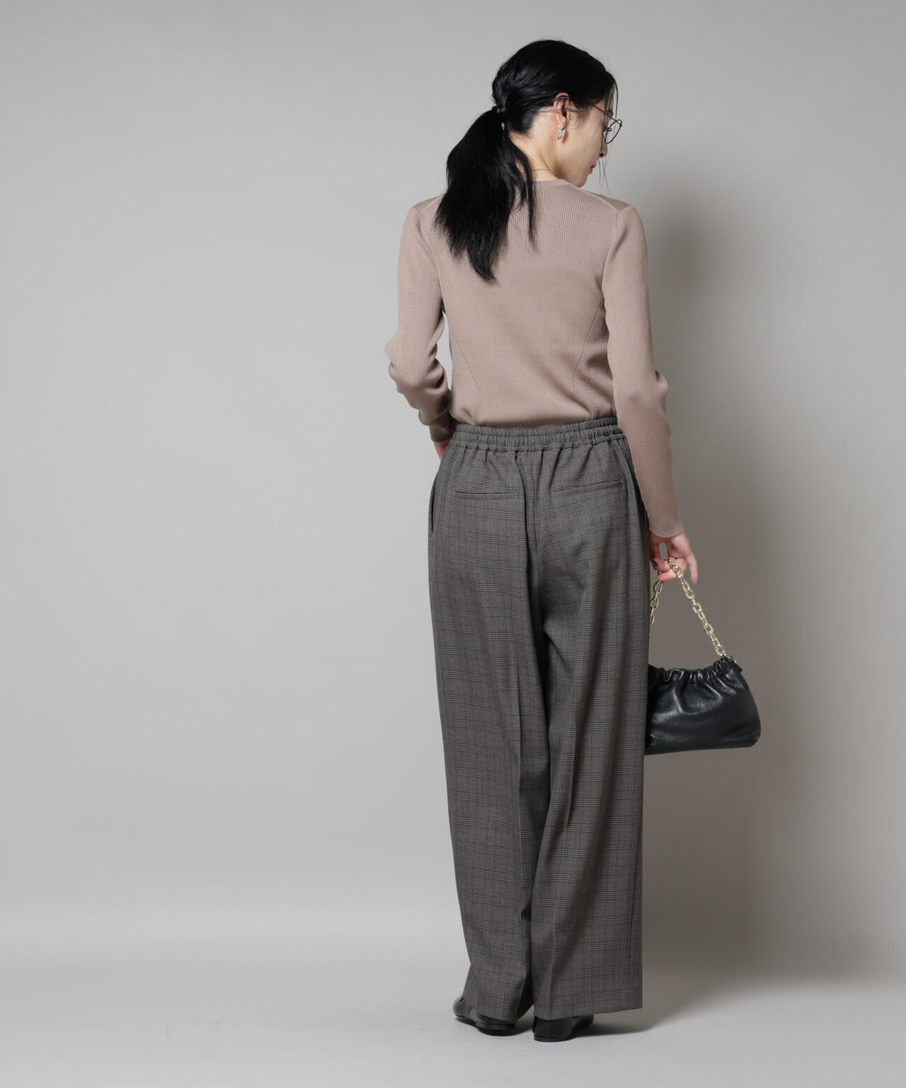 CICA&UVカット加工クルーネックリブニット 6695222313