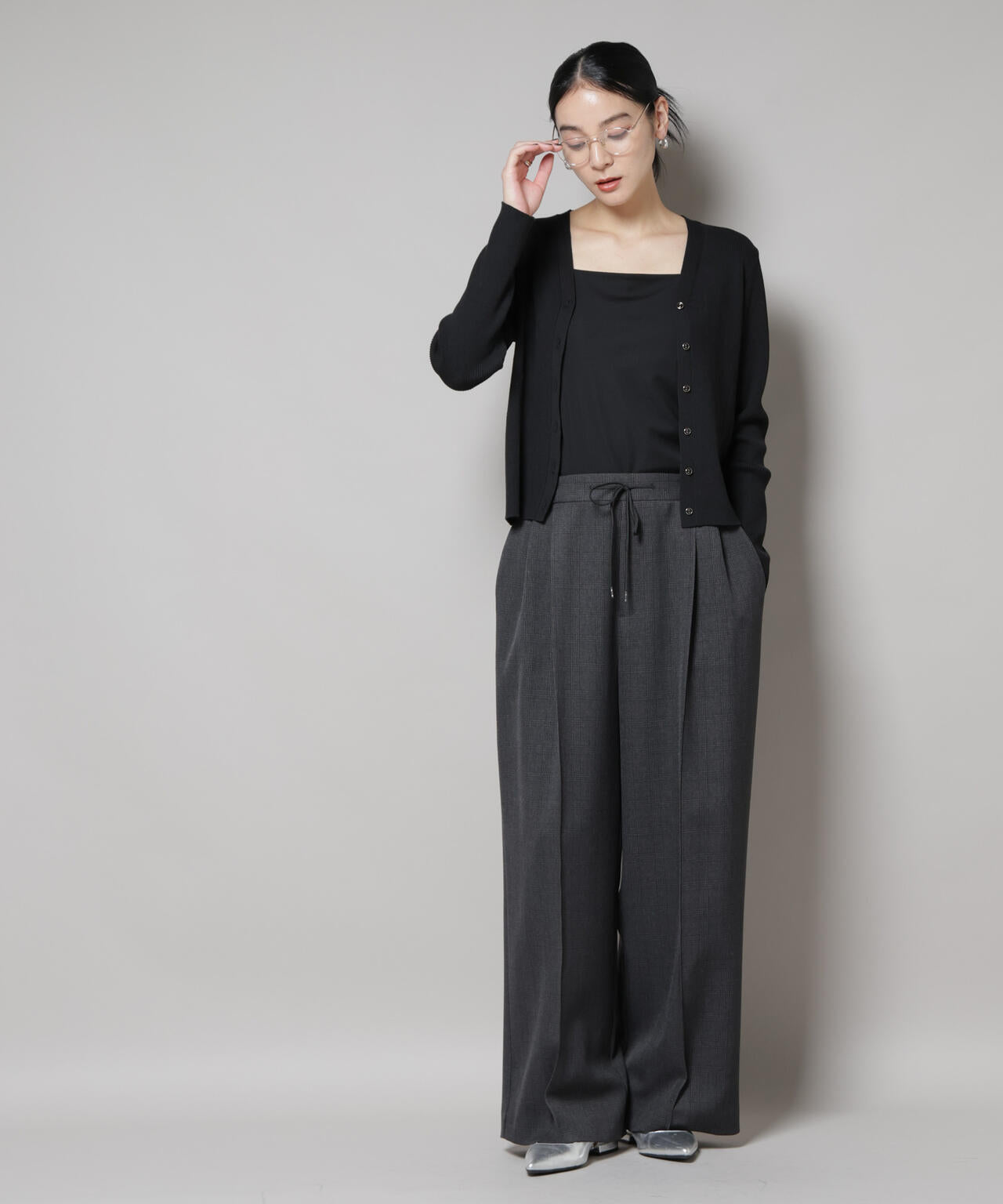 CICA&UVカット加工Vネックリブカーディガン 6695222314