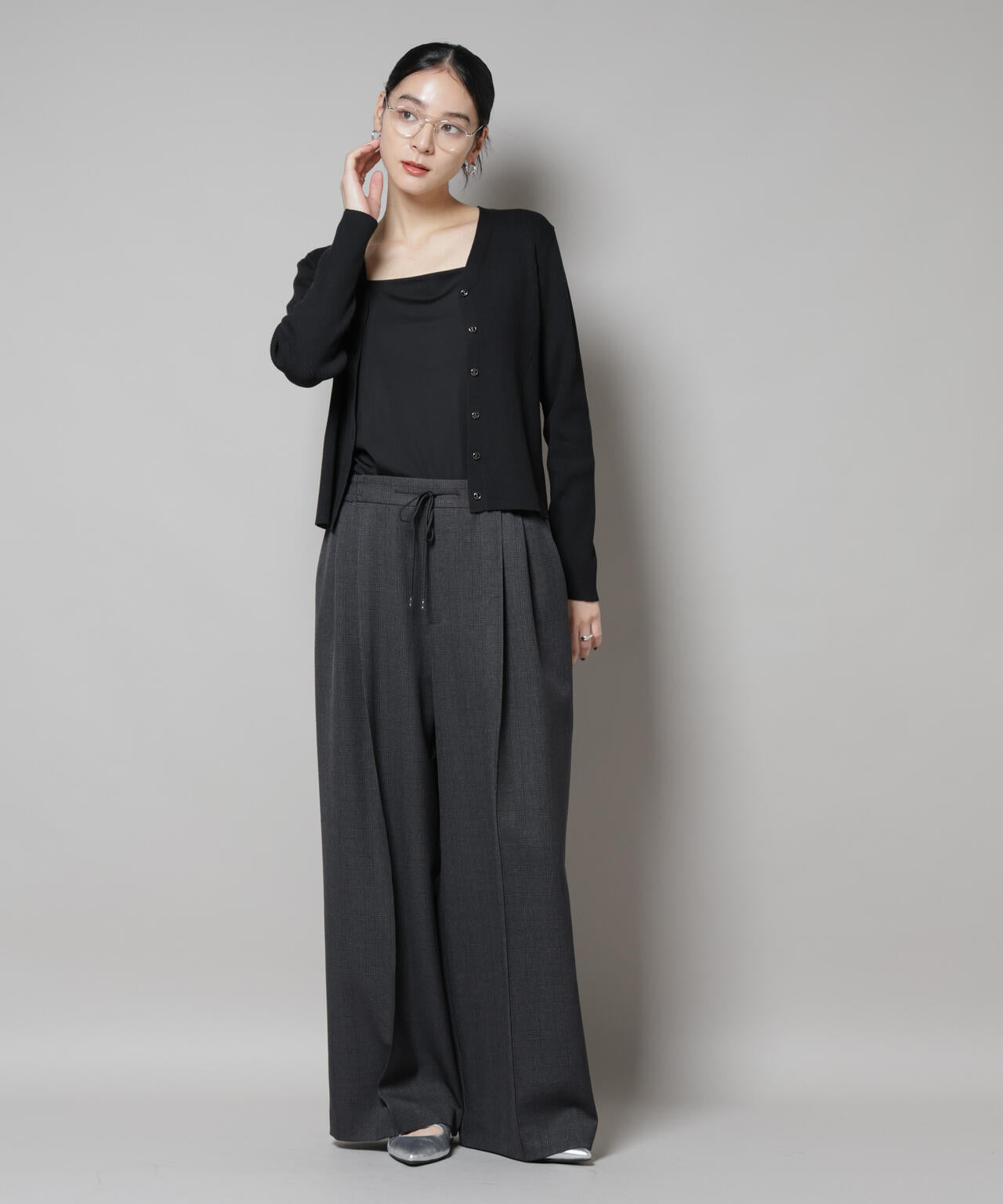 CICA&UVカット加工Vネックリブカーディガン 6695222314