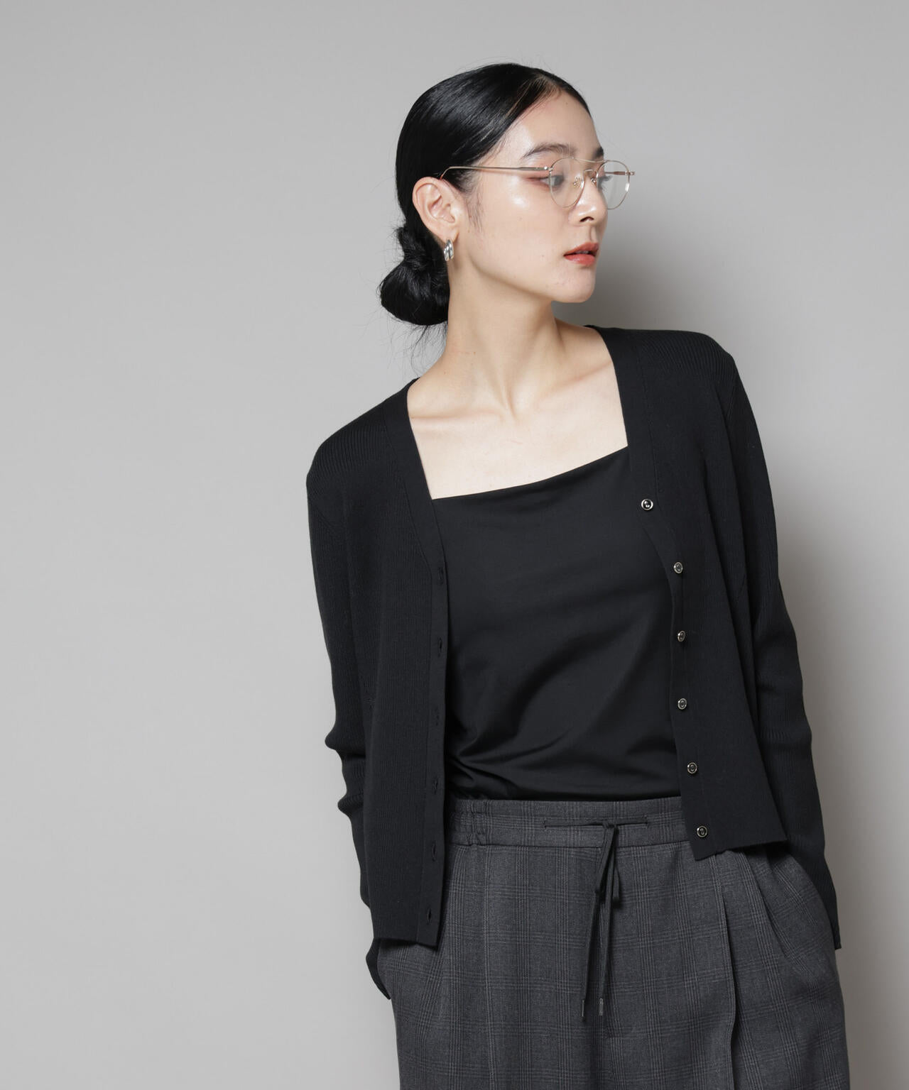 CICA&UVカット加工Vネックリブカーディガン 6695222314