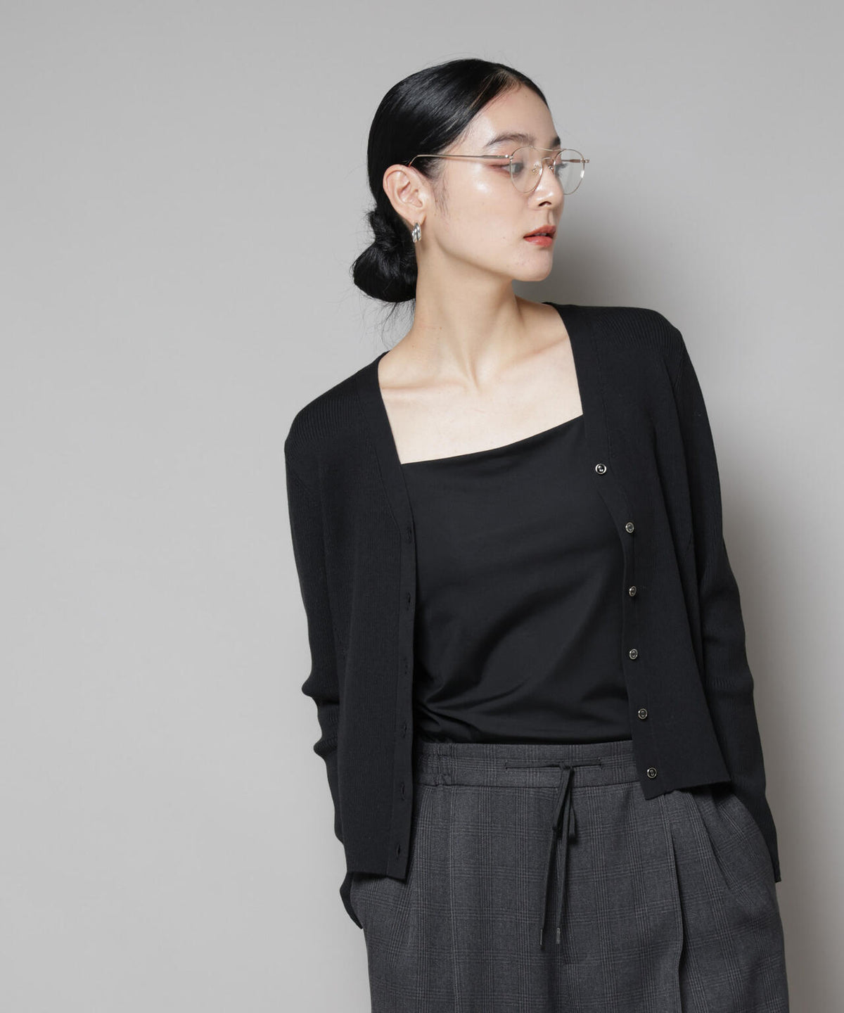 CICA&UVカット加工Vネックリブカーディガン 6695222314