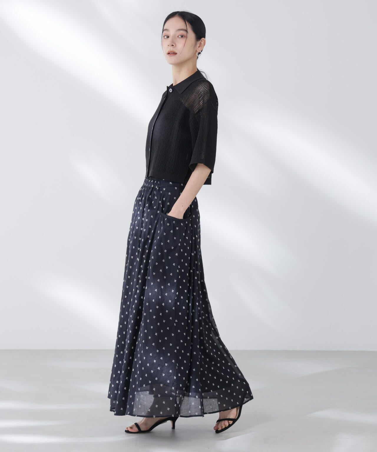 メッシュニットポロカーディガン 6695222315