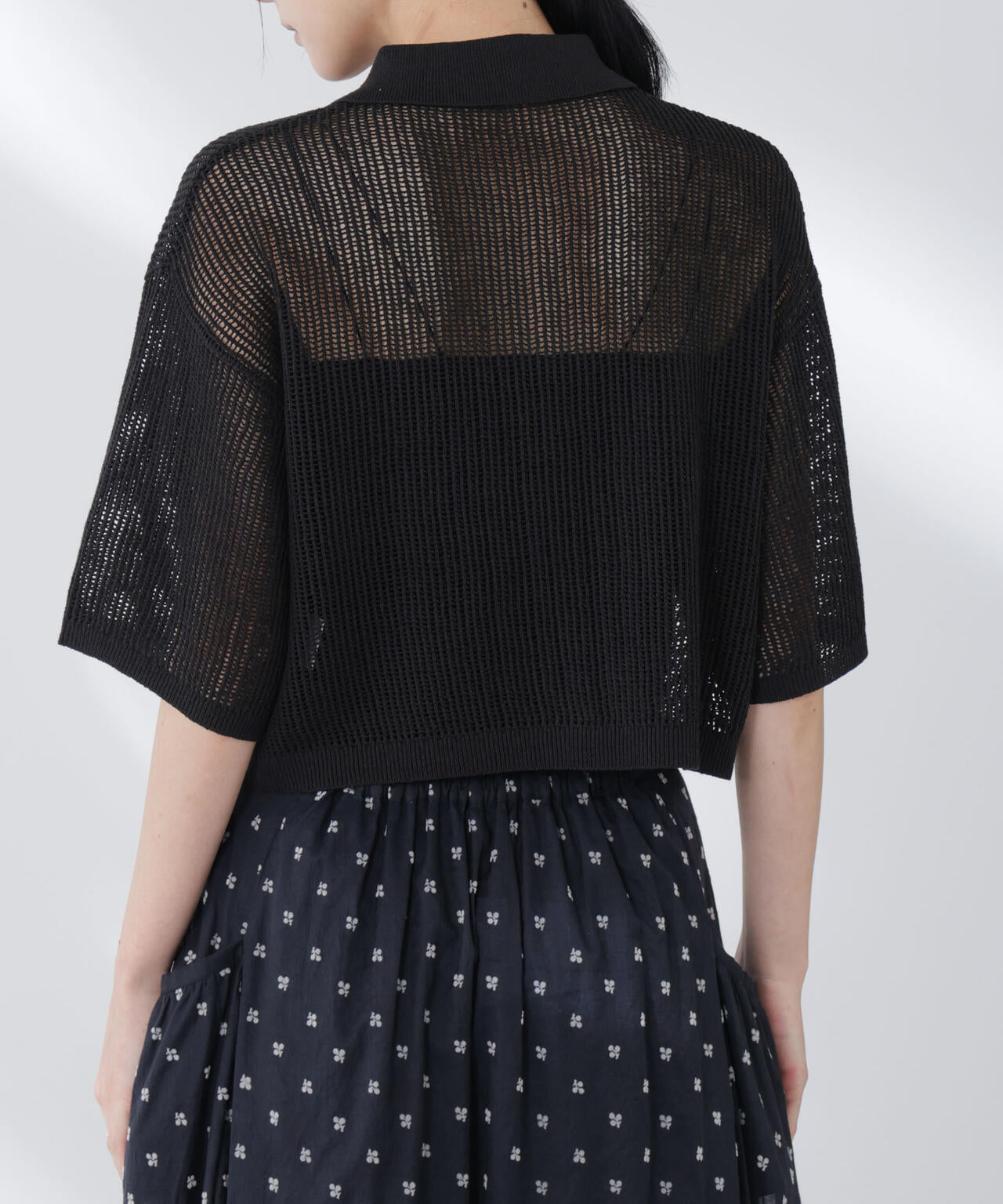 メッシュニットポロカーディガン 6695222315