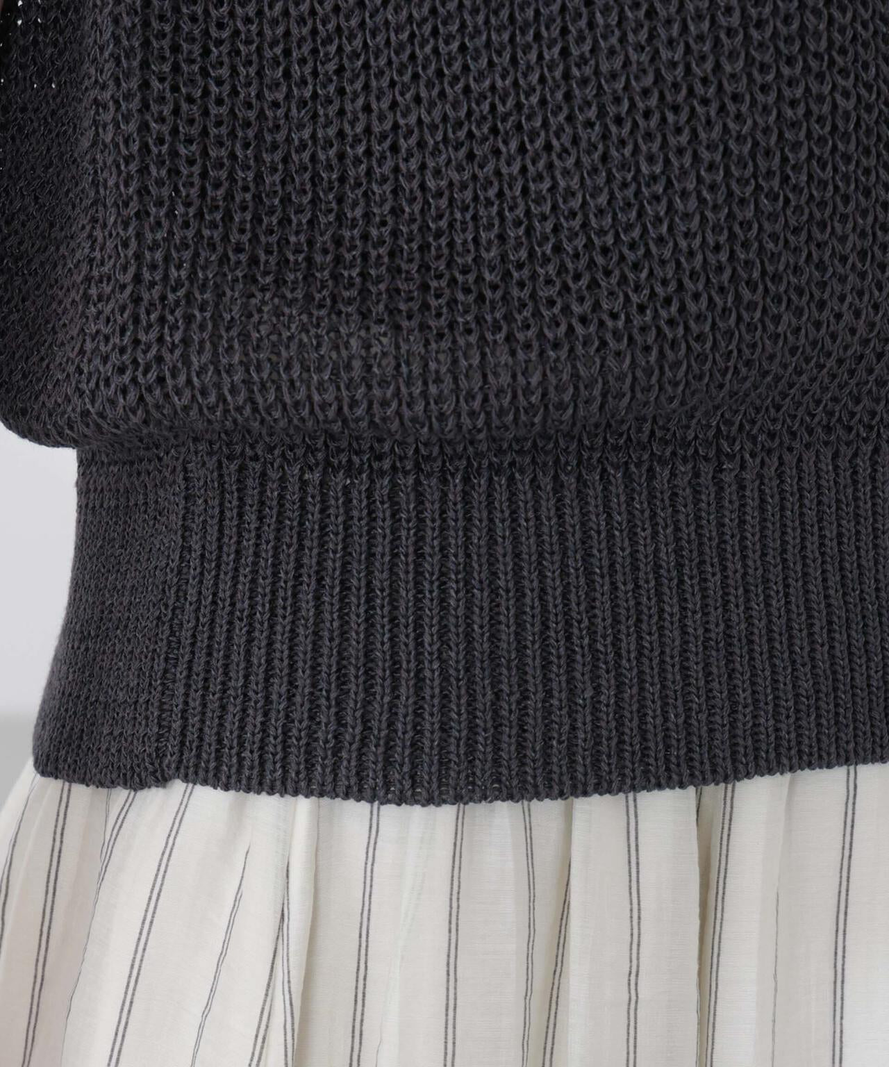 ペーパーヤーン畦ニットベスト 6695222316