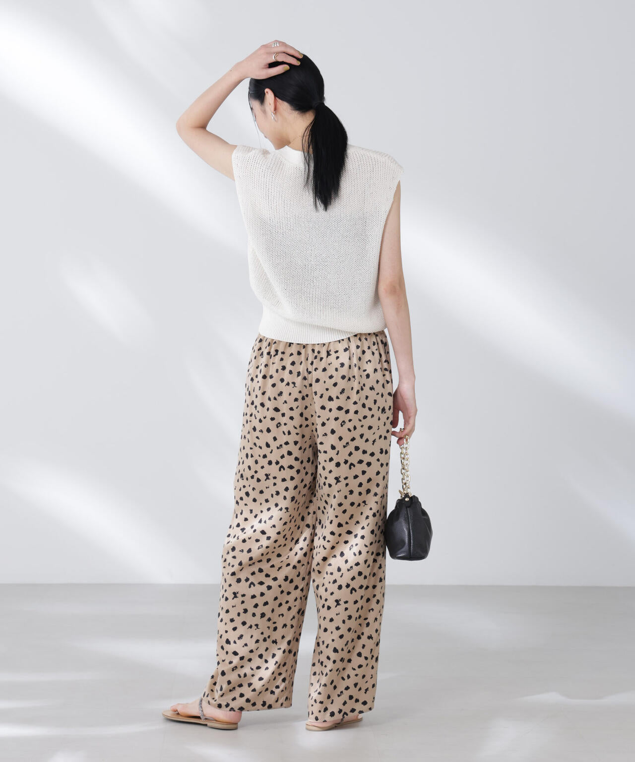 ペーパーヤーン畦ニットベスト 6695222316