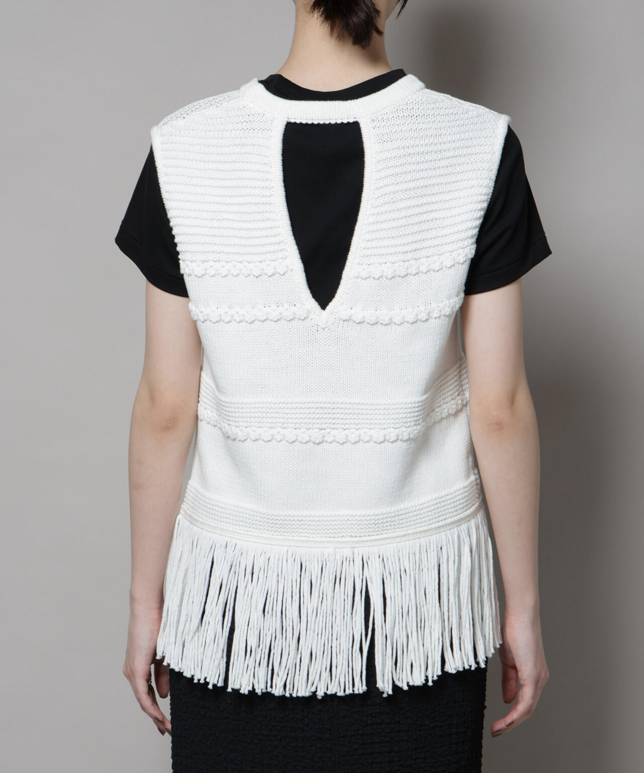 リリヤーンフリンジニットベスト 6695222317