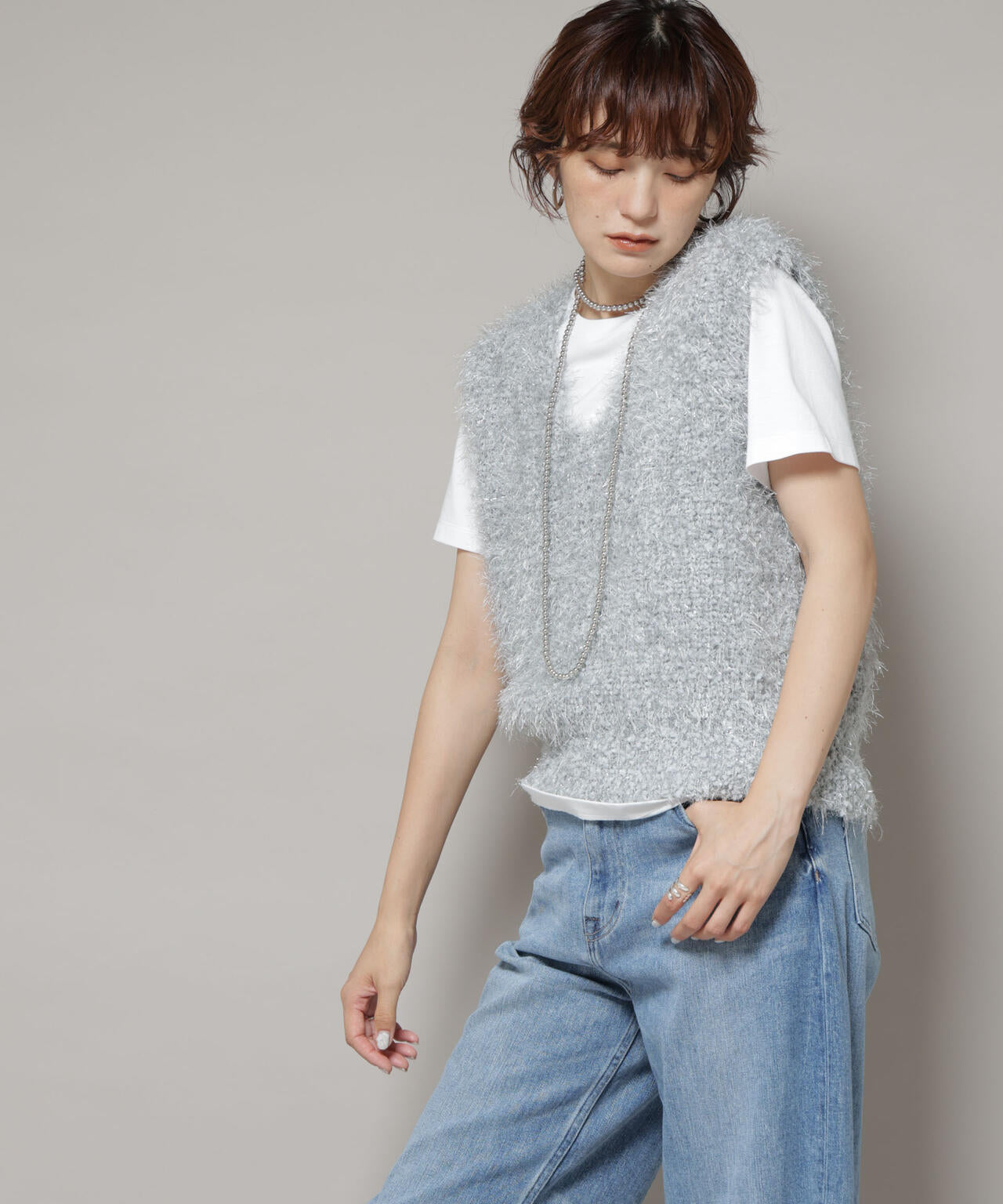 シャギーラメベスト 6695222319